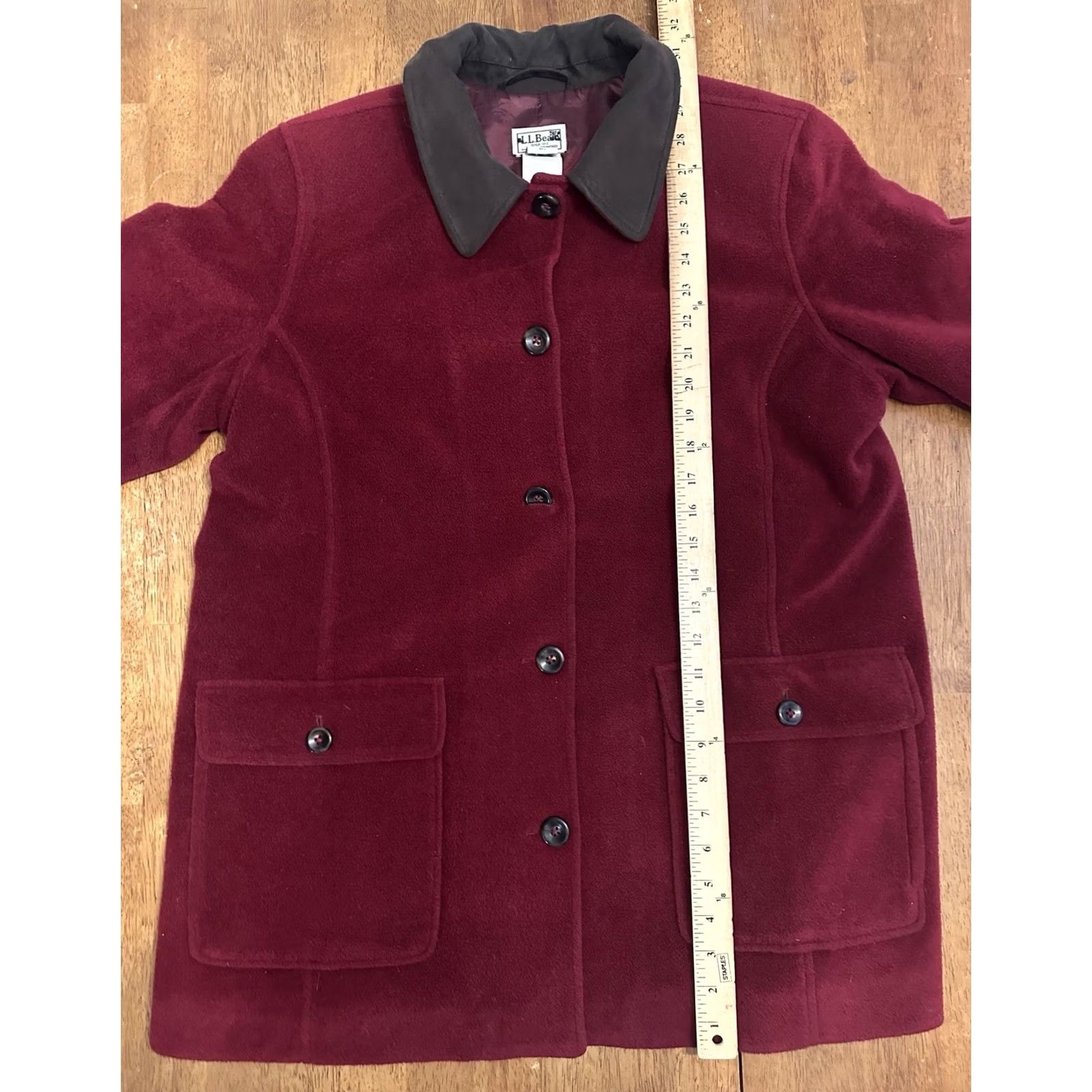 Vintage LL Bean Coat Wool Button Front Jacket Red Large Womens Regular XL Insulated Lined Pockets Collared Fall Winter Vintage Y2K Size XL / US 12-14 / IT 48-50 - 5 Thumbnail