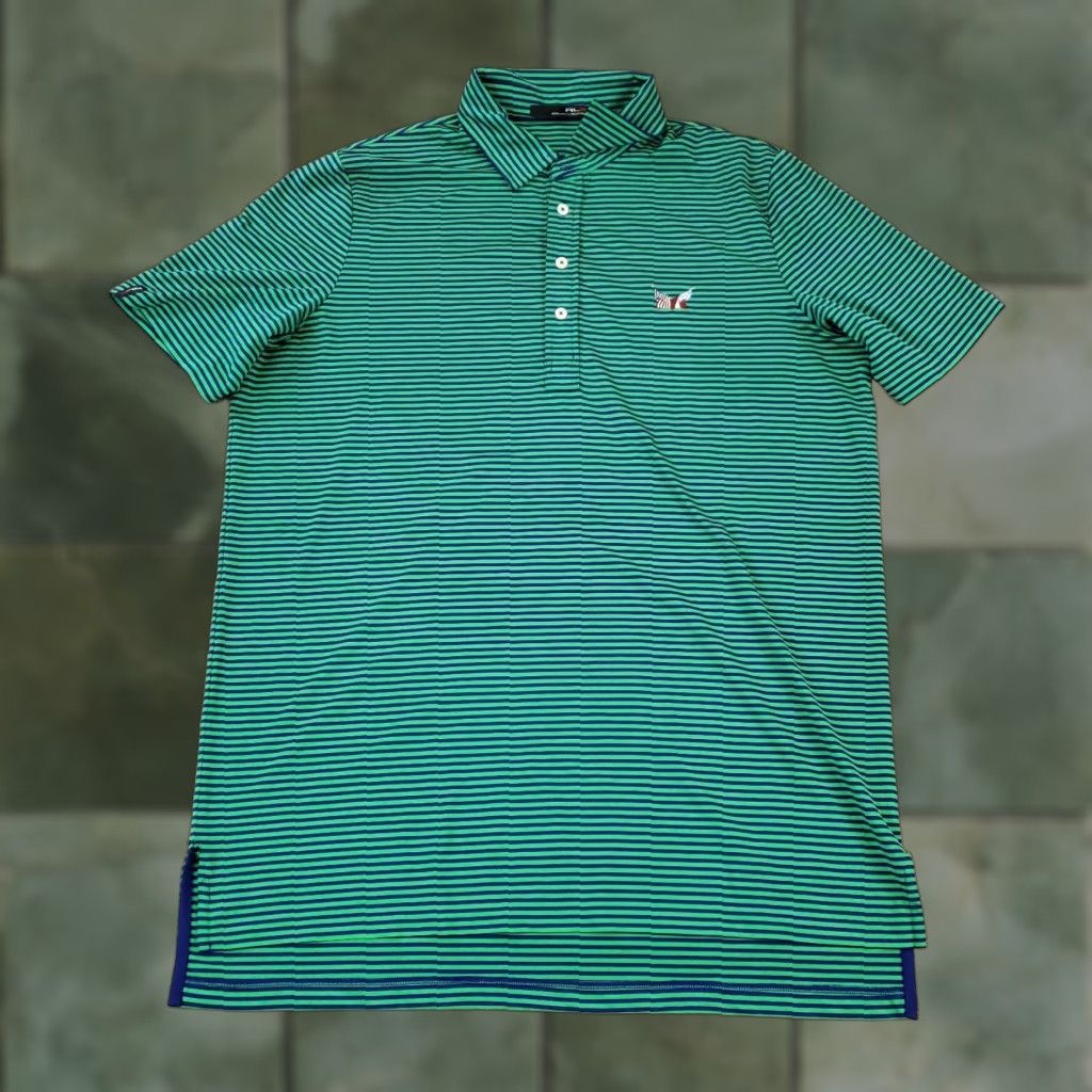 Ralph Lauren Polo Shirt Mens Large Blue Green Striped Short Sleeve Ralph Lauren RLX Size US L / EU 52-54 / 3 - 1 Thumbnail