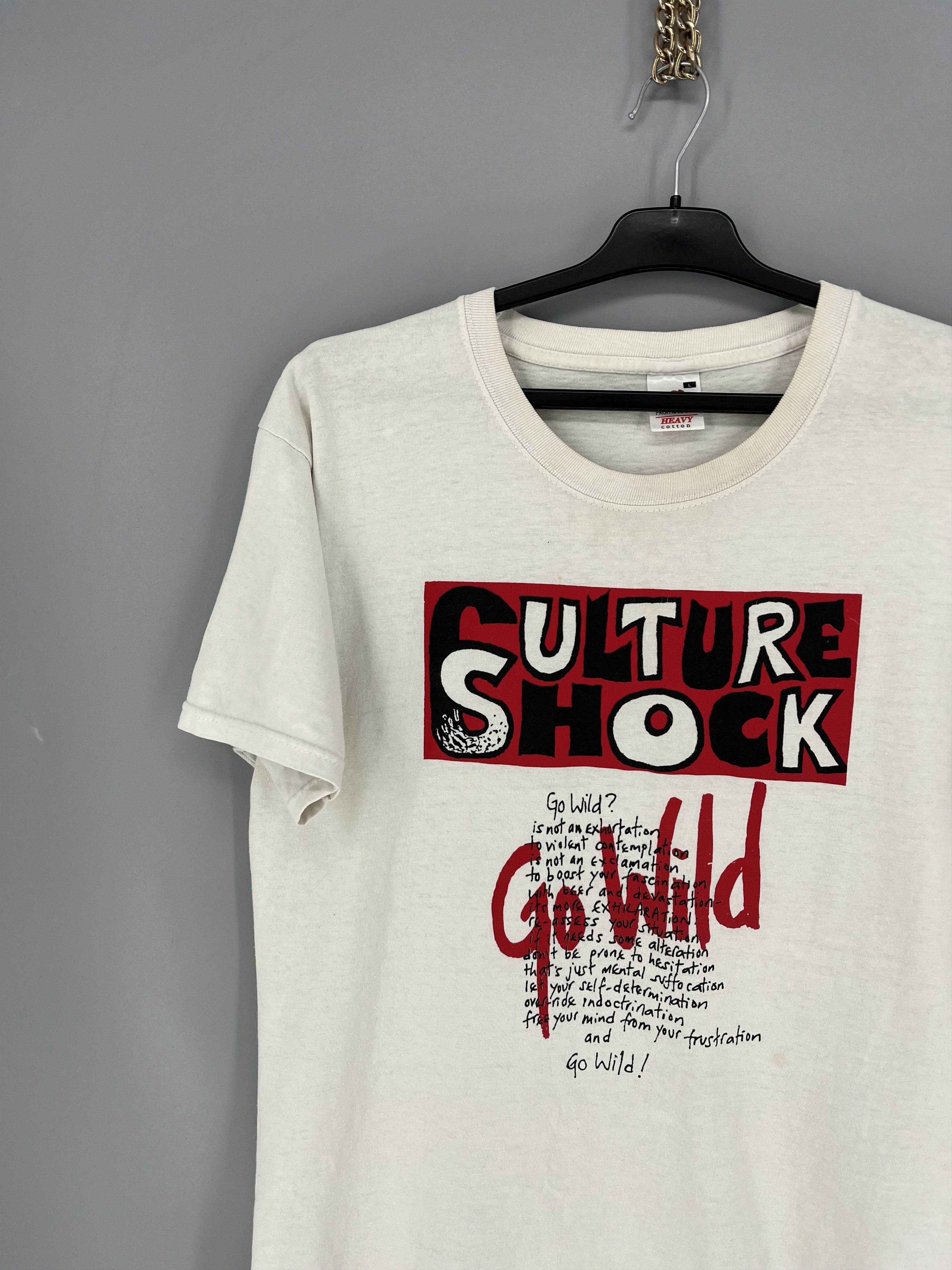 Vintage Culture Shock Go Wild Band T Shirt L White Punk Ska Size US L / EU 52-54 / 3 - 4 Thumbnail