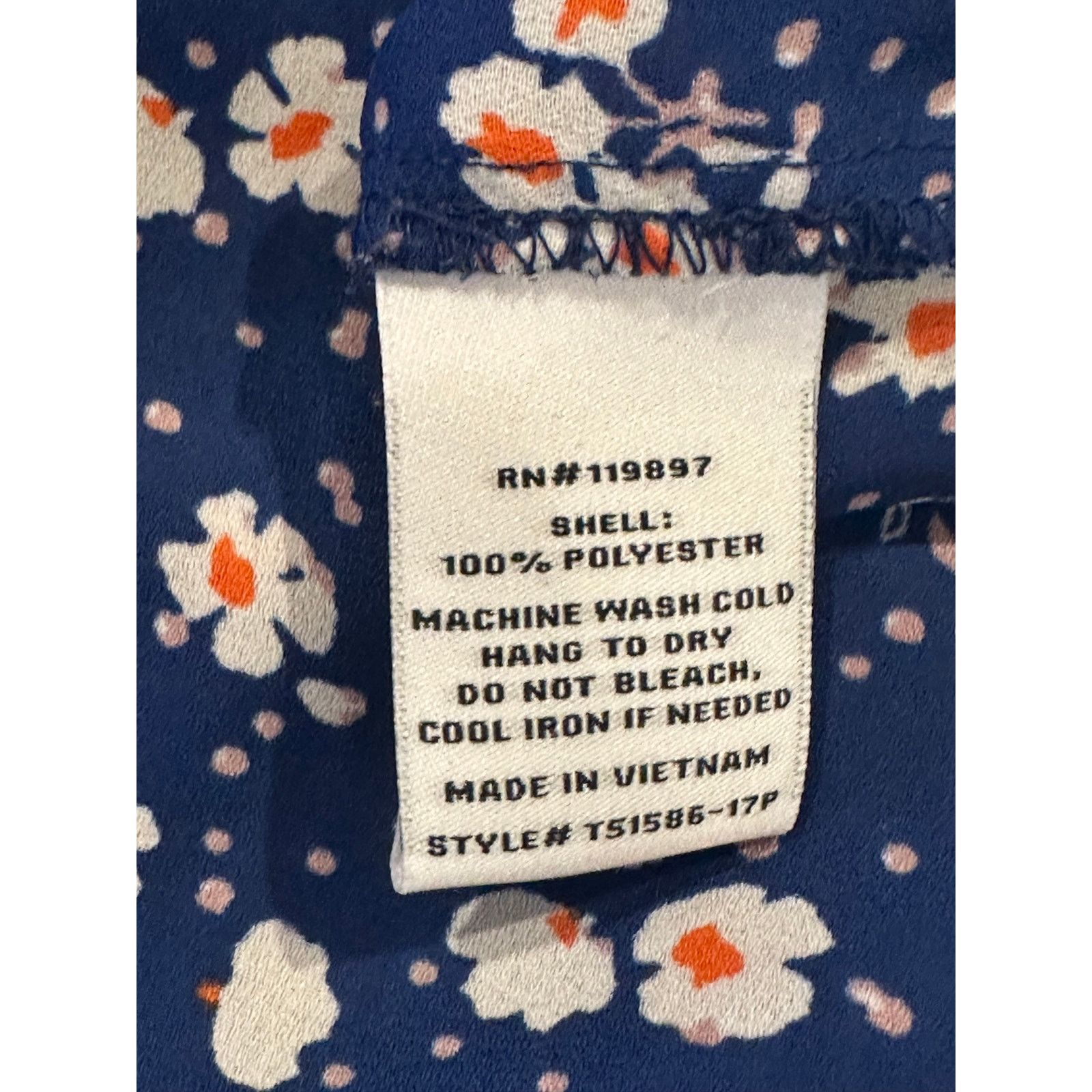 Other Collective Concept Blue Floral 3/4 Sleeve V Neck Blouse SP Size S / US 4 / IT 40 - 8 Thumbnail