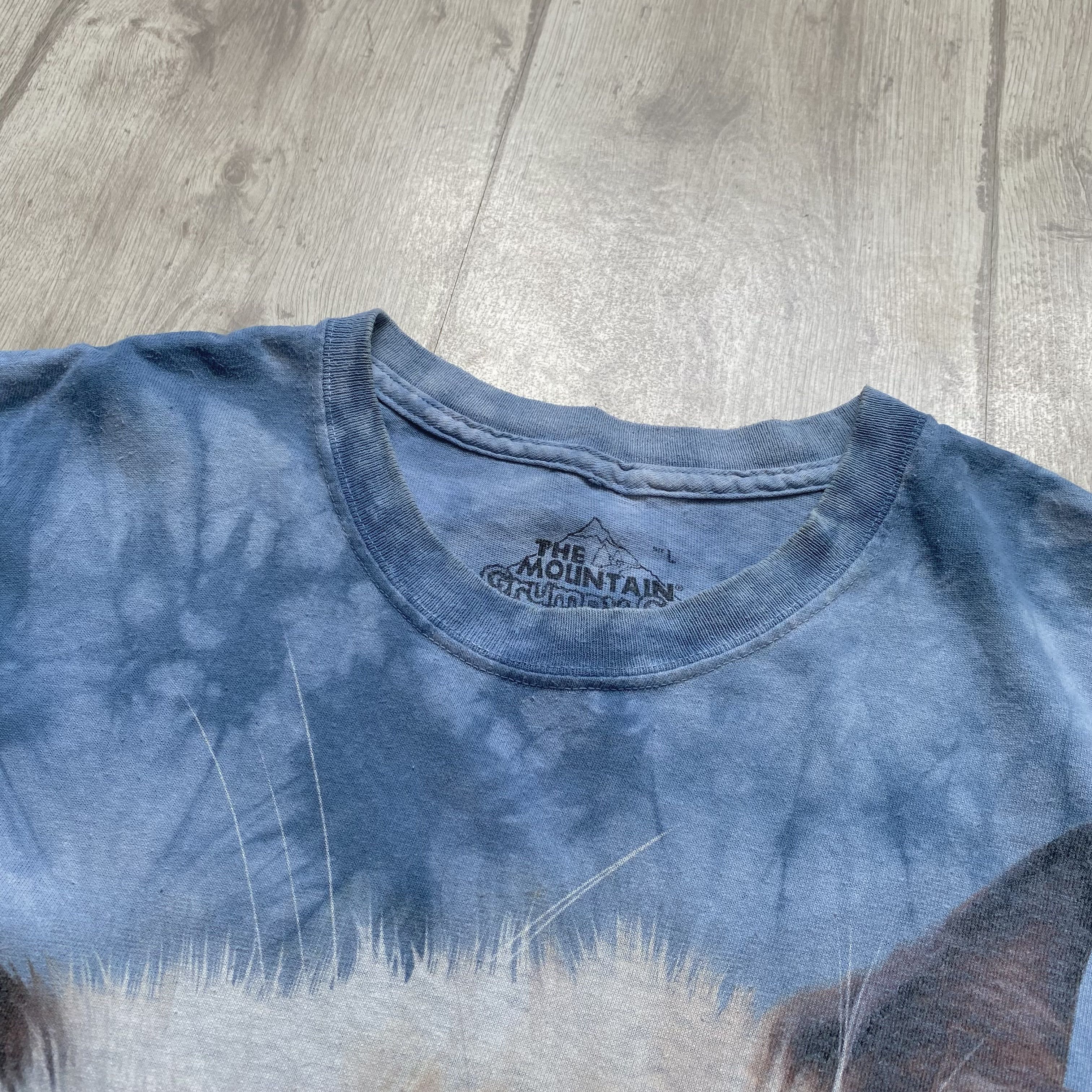 Vintage 🐈‍⬛Vintage 90s Animal Cat Overprint Tee Tie dye Mountain Size US L / EU 52-54 / 3 - 5 Thumbnail