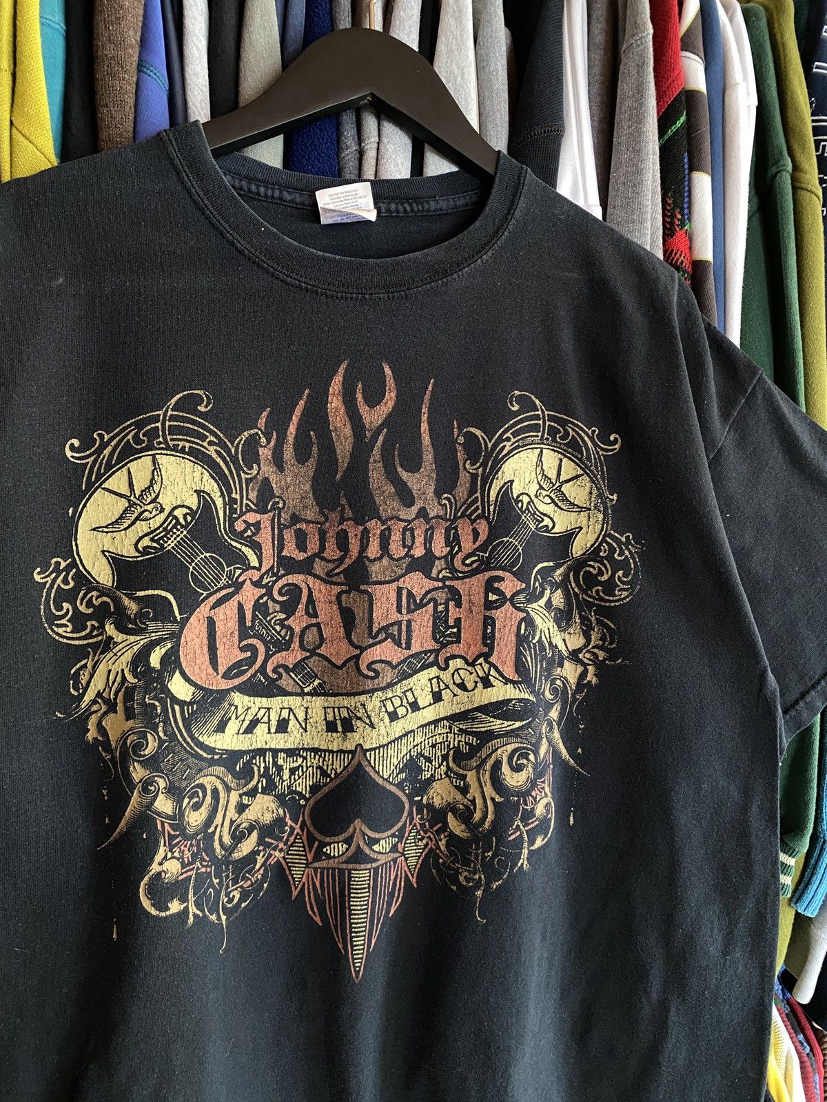 Band Tees VINTAGE JOHNNY CASH MAN IN BLACK T-shirt Size US XL / EU 56 / 4 - 2 Thumbnail