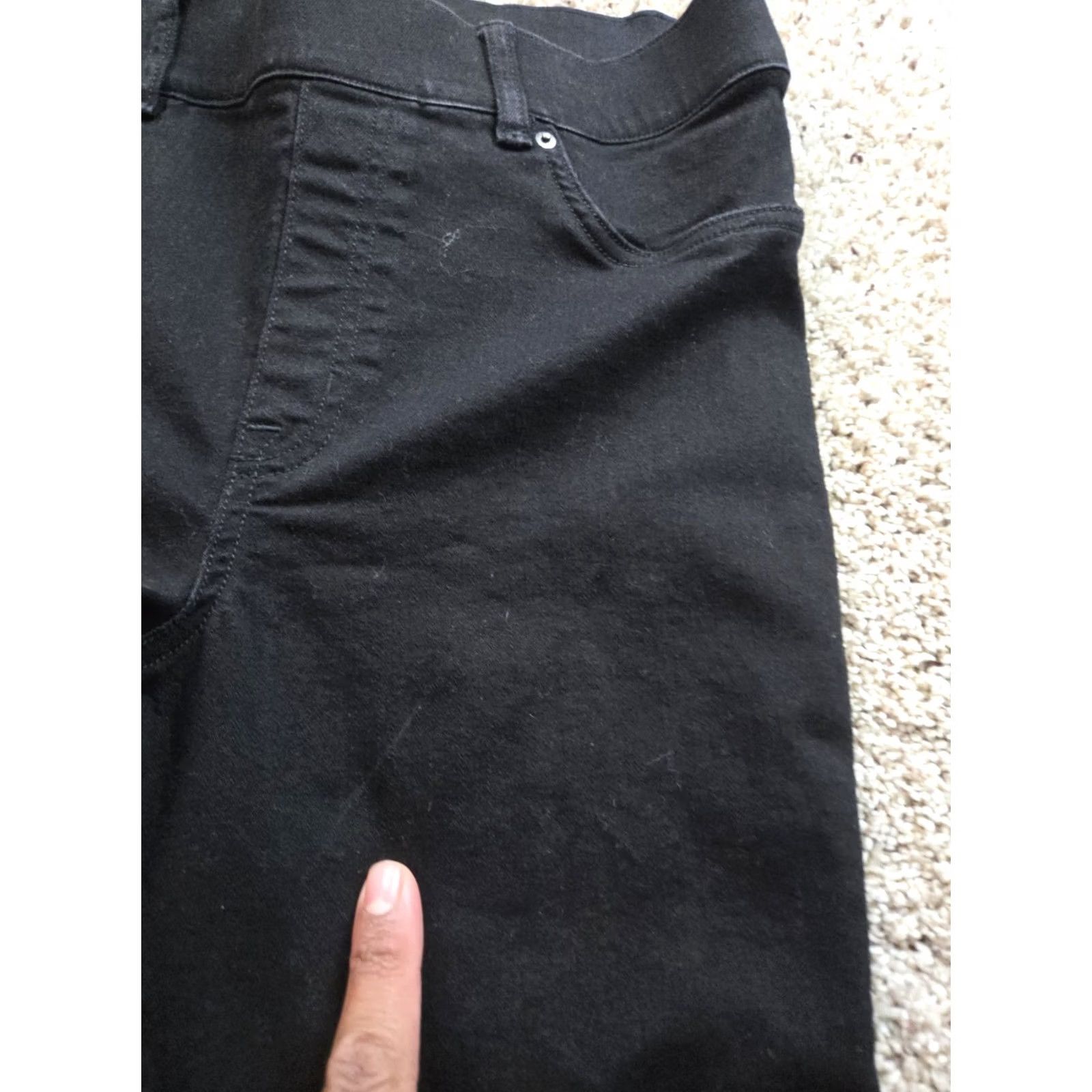Spanx Spanx Skinny Ankle Jeans Womens Large Black Stretch Denim Jeggings Pull On Slim 5-Pocket Logo Zipper Daywear Casual US Theme Mens? Ladies? Size 24" / US 00 / IT 34 - 2 Thumbnail