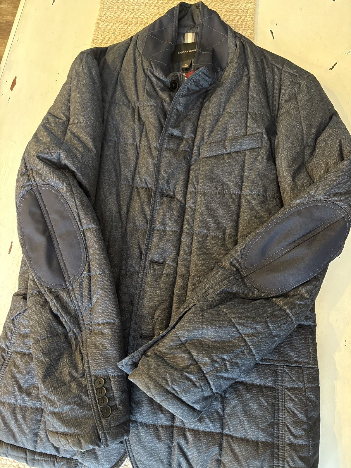 Men’s Banana Republic Heather Blue Quilted Jacket Size M