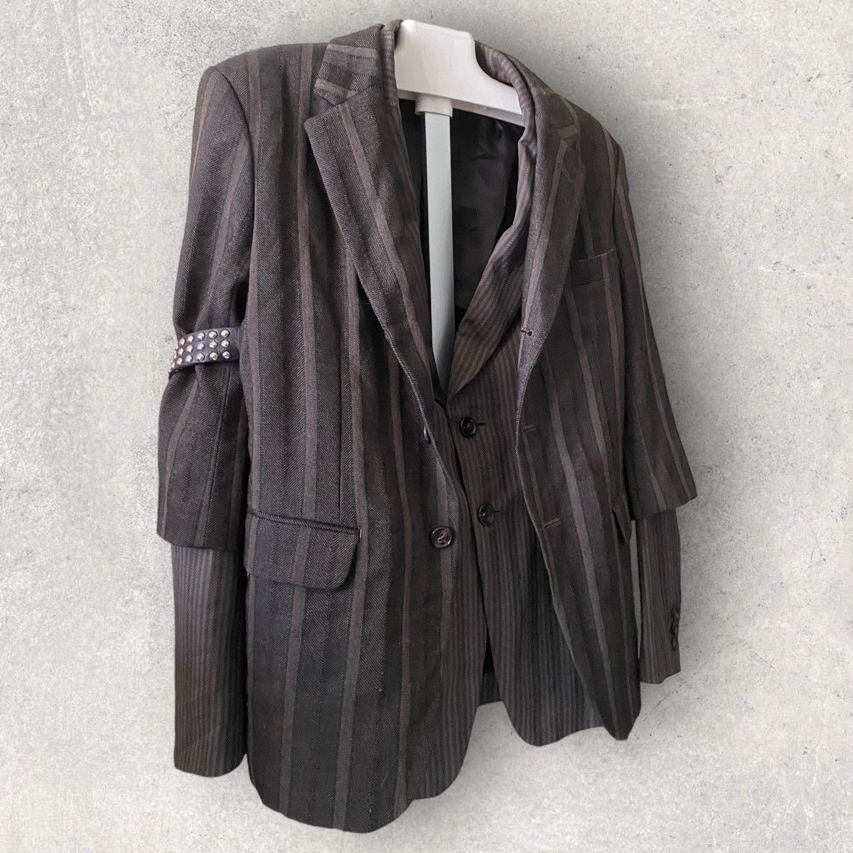 Comme des Garcons Vintage Fall00 Double Layer Blazer With Bondage Stud Strap Size M / US 6-8 / IT 42-44 - 1 Thumbnail