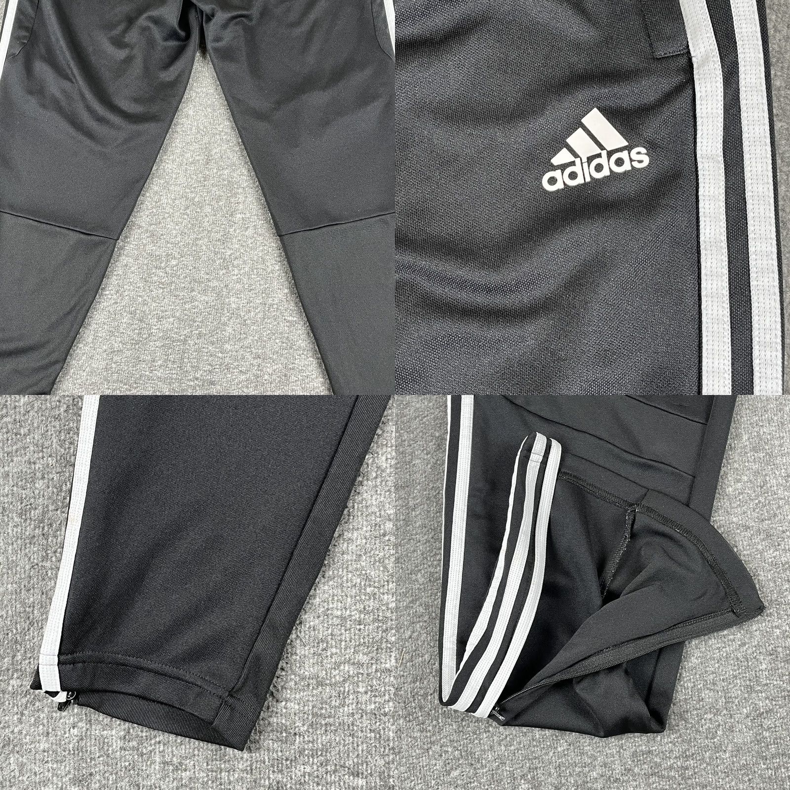 Adidas Adidas Pants Mens Large Black Climacool 3-Stripes Track Joggers Zip Ankle D95957 Size US 33 - 8 Thumbnail