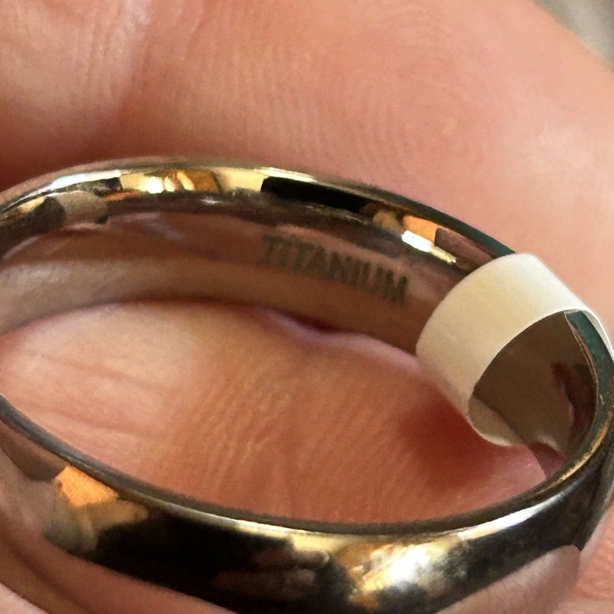 Jewelry Men’s 6mm polished Titanium comfort band wedding ring NIB 12 Size ONE SIZE - 3 Thumbnail