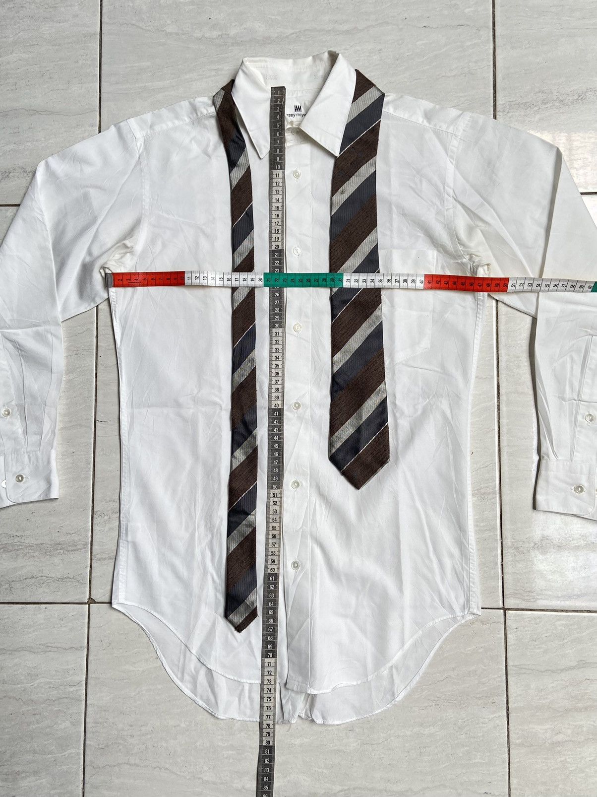 Issey Miyake ISSEY MIYAKE IM White Shirt Tie Size US S / EU 44-46 / 1 - 7 Thumbnail