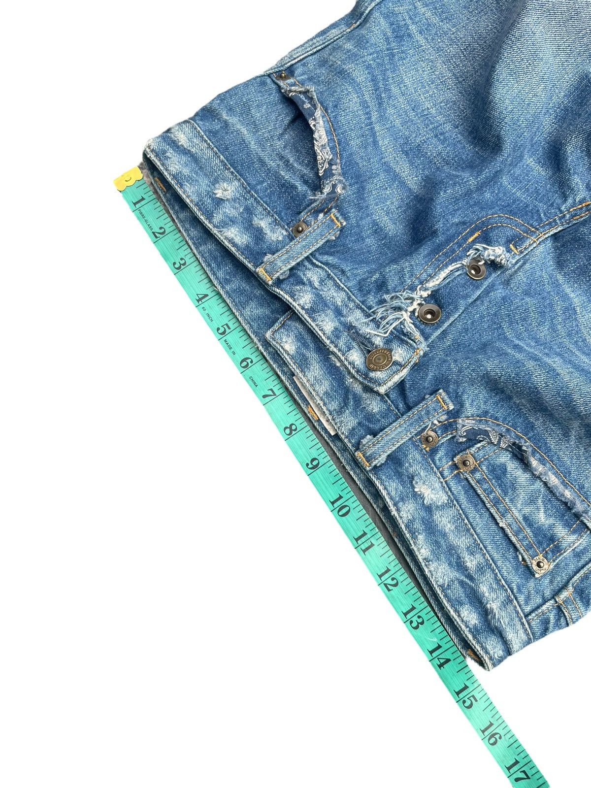 Japanese Brand Ungrid Distresed Selvedge Jeans Size 29" - 12 Thumbnail