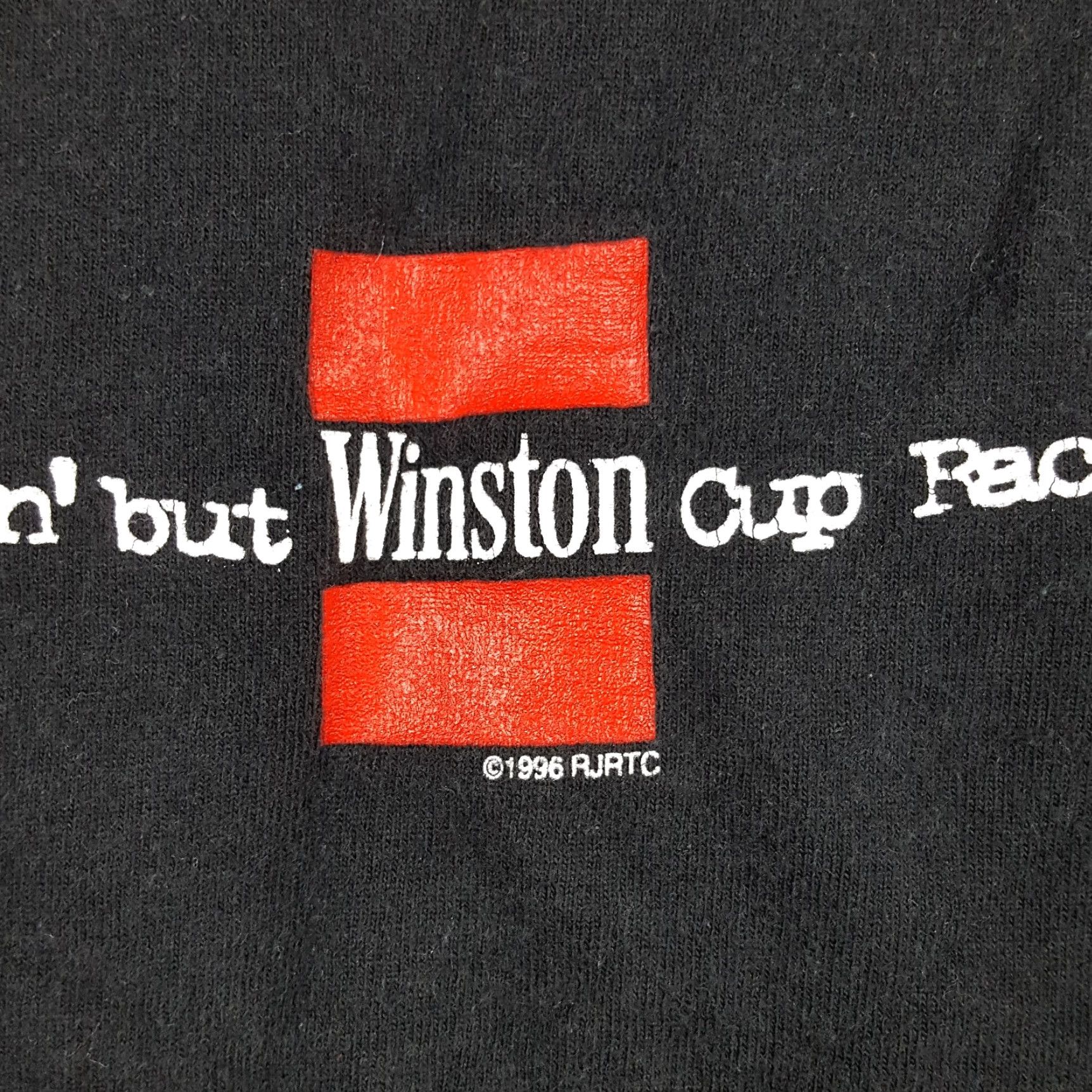 Fruit Of The Loom VINTAGE NASCAR Winston Cup Men's XL Faded Black Pocket Tee T-Shirt Race Shirt Size US XL / EU 56 / 4 - 7 Thumbnail