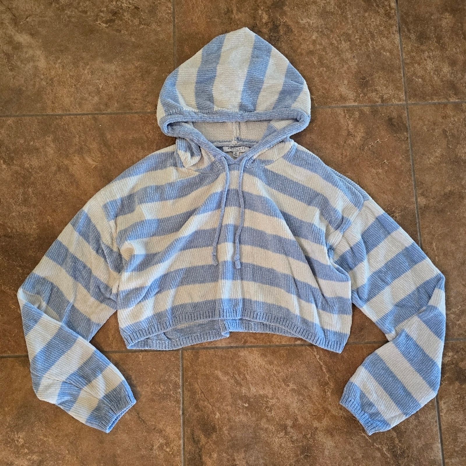 Other Light Blue Striped | ANGEL KISS | Cropped Hoodie Size XL / US 12-14 / IT 48-50 - 1 Thumbnail