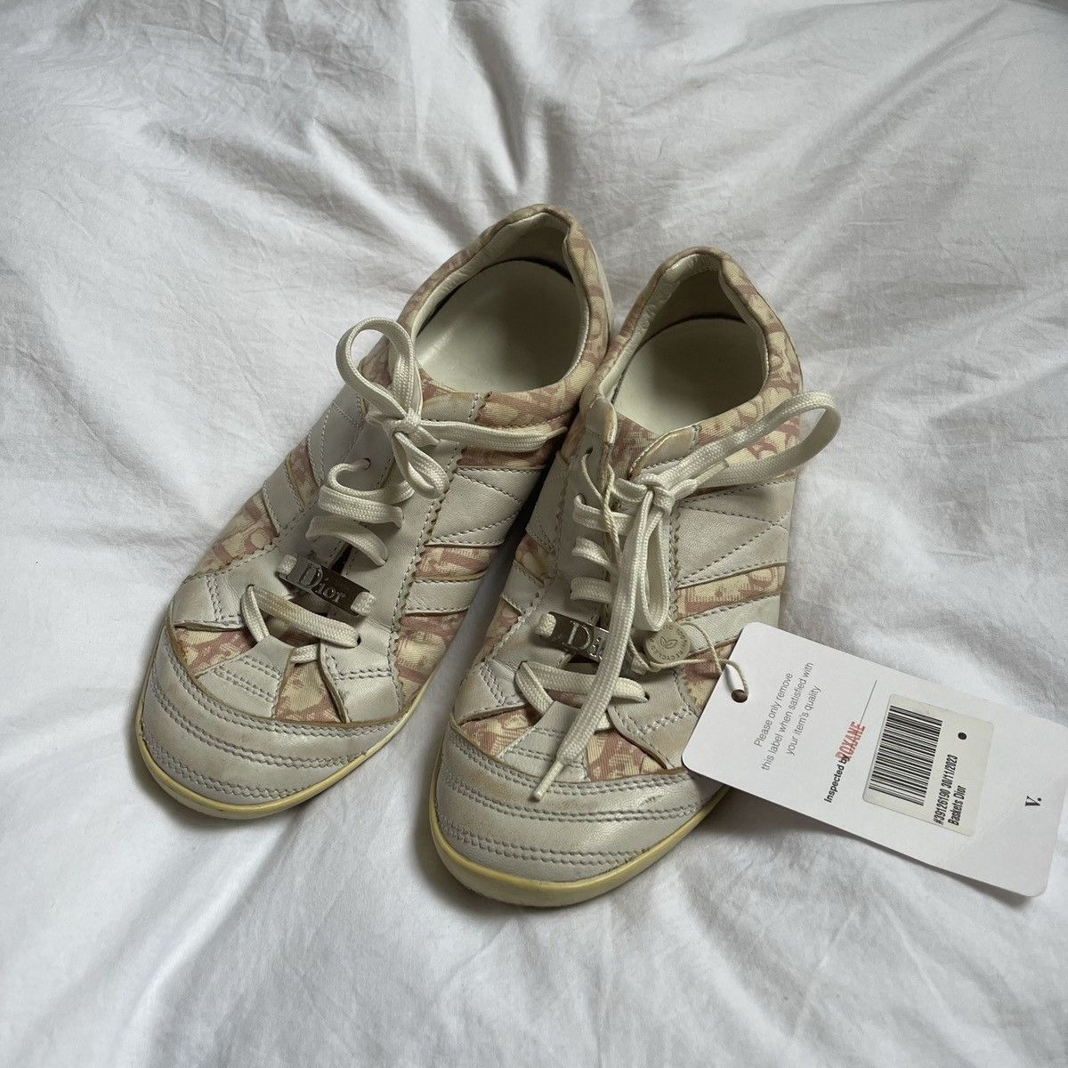 image of Christian Dior Pink Monogram Sneakers in Baby Pink, Women's (Size 7.5)