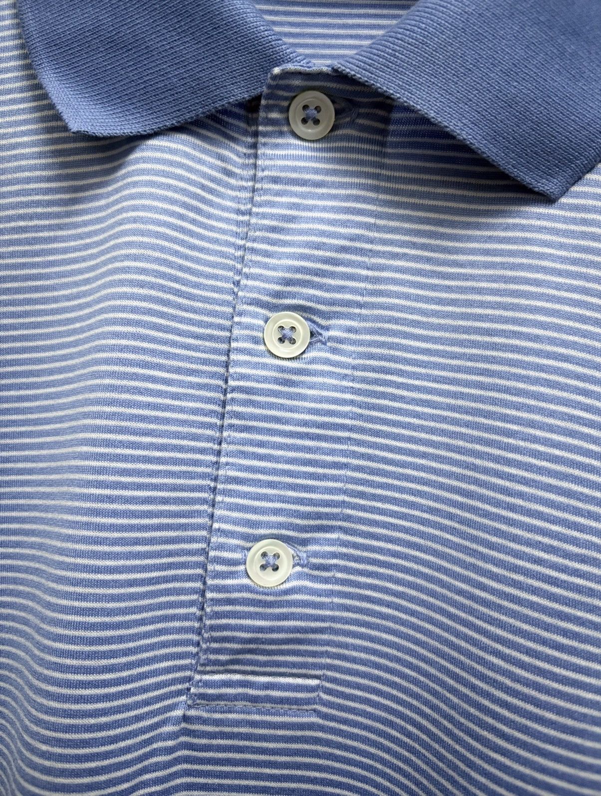 Ralph Lauren Purple Label Ralph Lauren Purple Label Stripe Soft Blue Polo Shirt Size US M / EU 48-50 / 2 - 5 Thumbnail