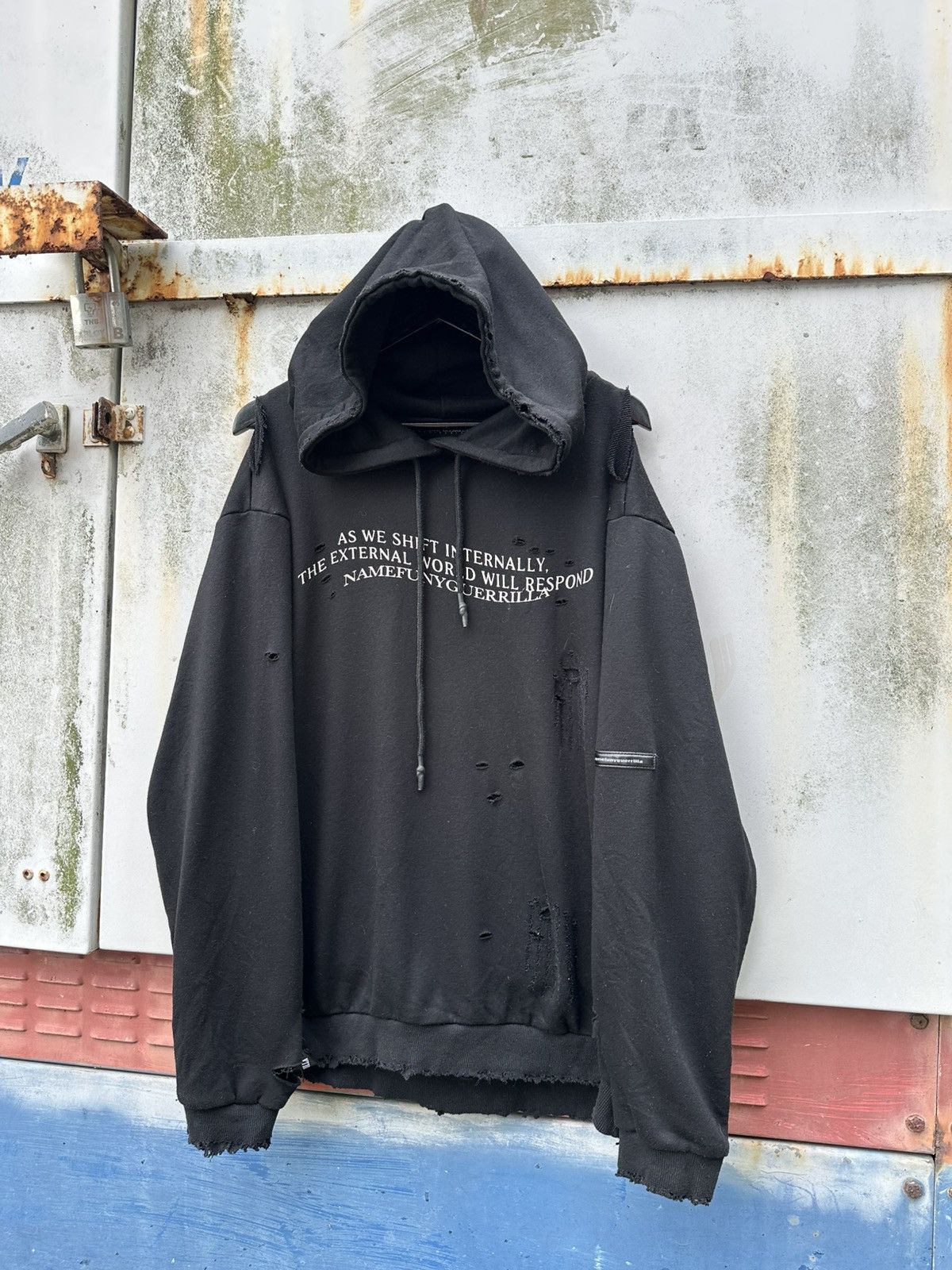 Vintage 👹THRASHED Namefunyguerilla Nun Tees Hoodie Size US L / EU 52-54 / 3 - 3 Thumbnail