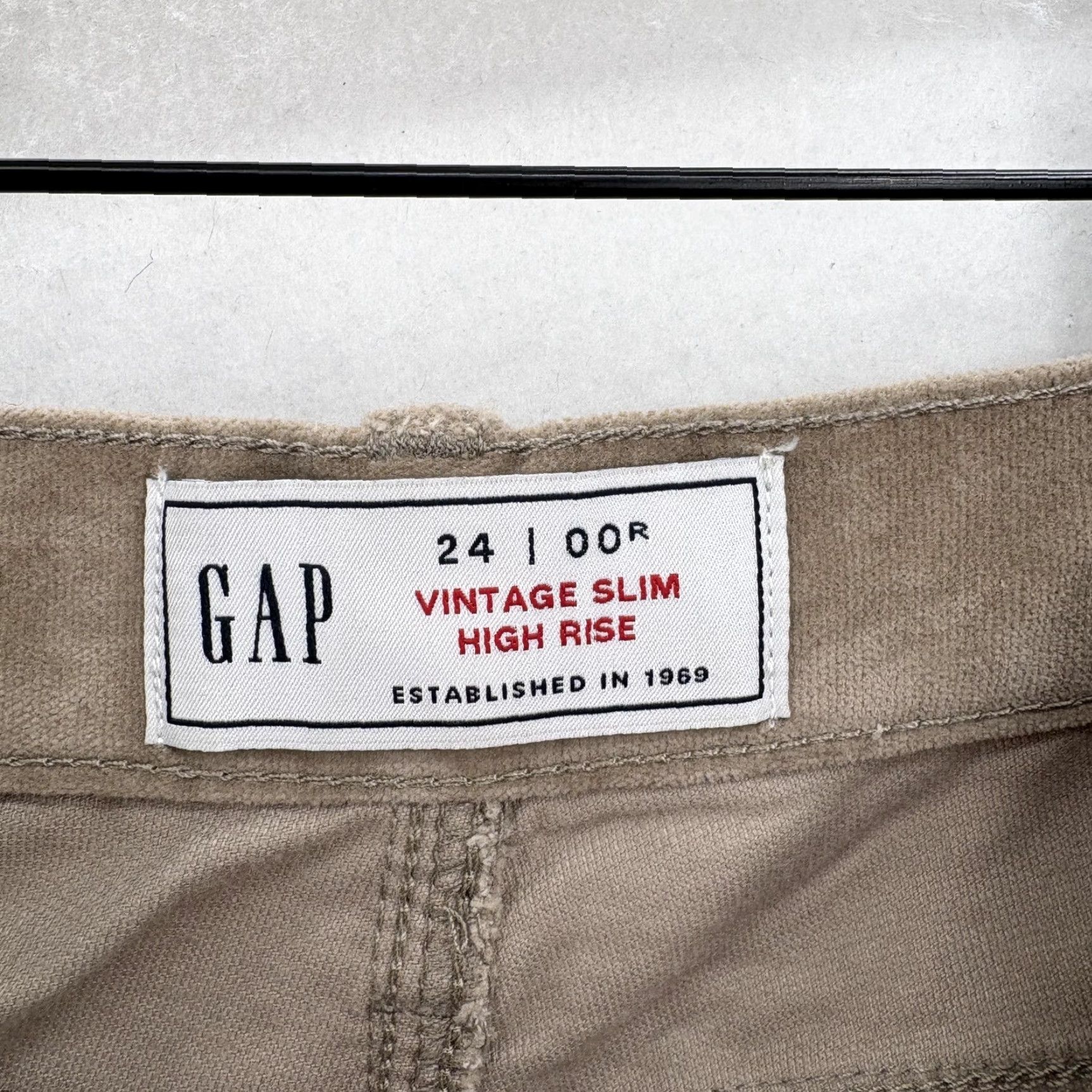 Gap VINTAGE Gap Pants Womens 00 Slim High Rise Beige Flannel Tapered Pocketed Stretch Size 24" / US 00 / IT 34 - 5 Thumbnail