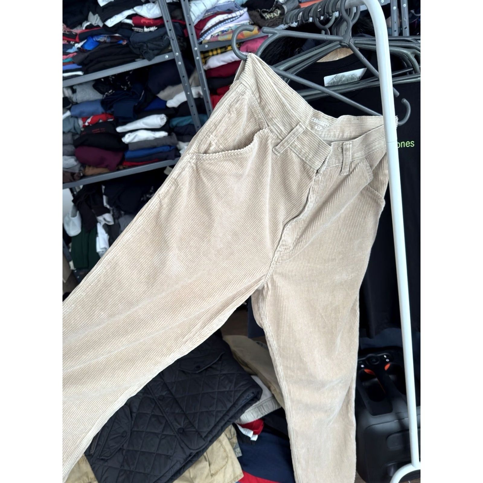 Carhartt Wip VINTAGE Carhartt WIP Corduroy Simple Pants Men Regular S Beige 90s 2000s Streetwear Logo Relaxed 29x32 Size US 29 - 4 Thumbnail