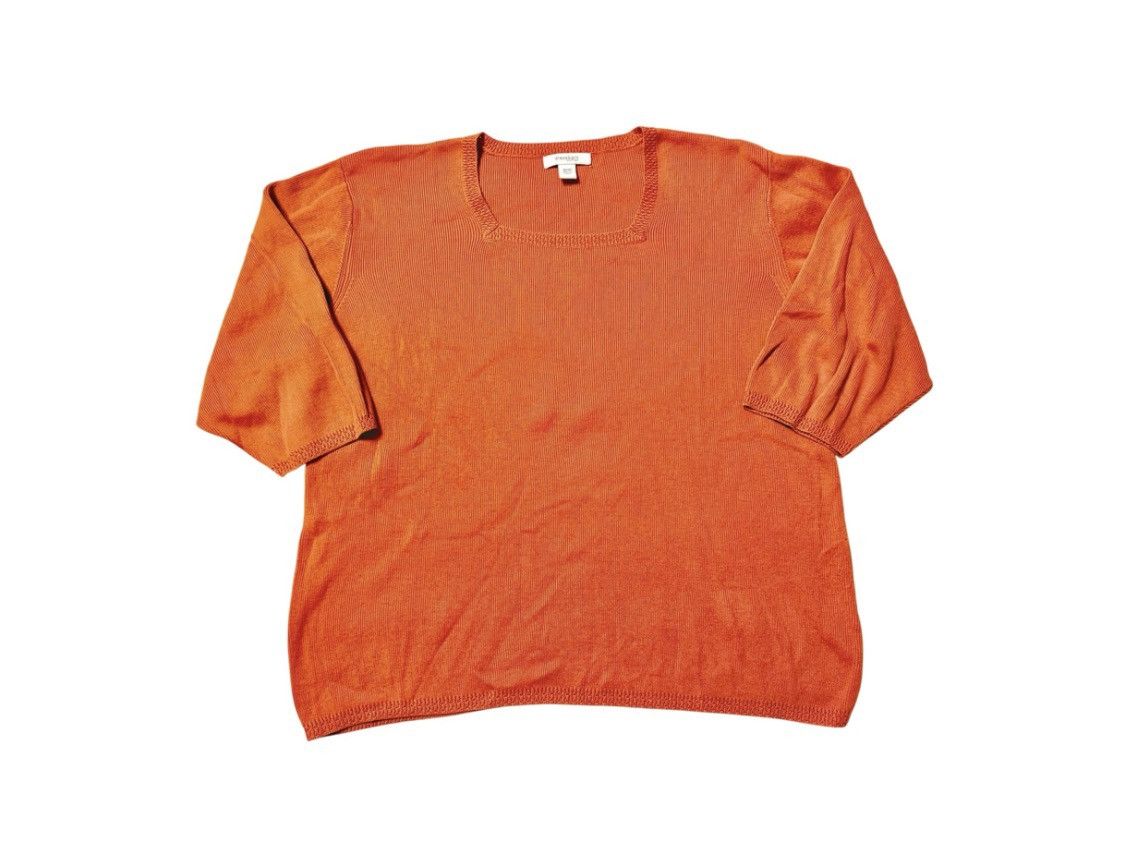 Other Dressbarn Woman Orange Coral Ribbed Knit Sweater Size 18/20 Size XXL / US 16-18 / IT 52-54 - 1 Thumbnail