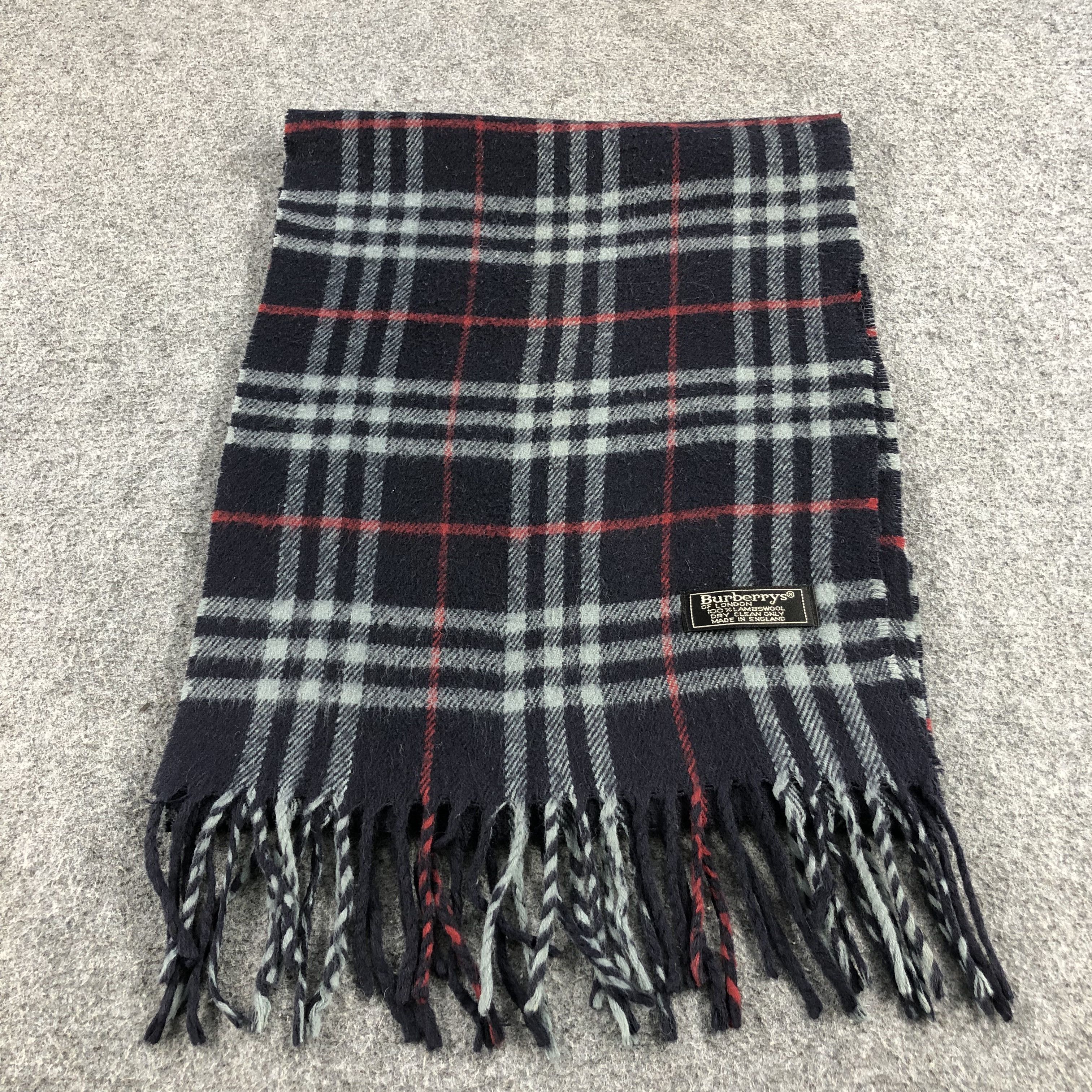 Burberry Burberrys Nova Check Blue Wool Scarf muffler V793 Size ONE SIZE - 2 Thumbnail