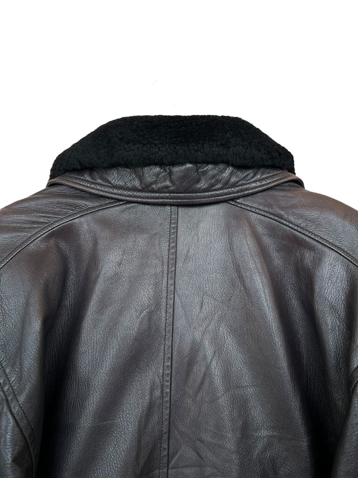 Vintage Vintage Black Shearling Fur Leather Coat Jacket Size US XL / EU 56 / 4 - 8 Thumbnail