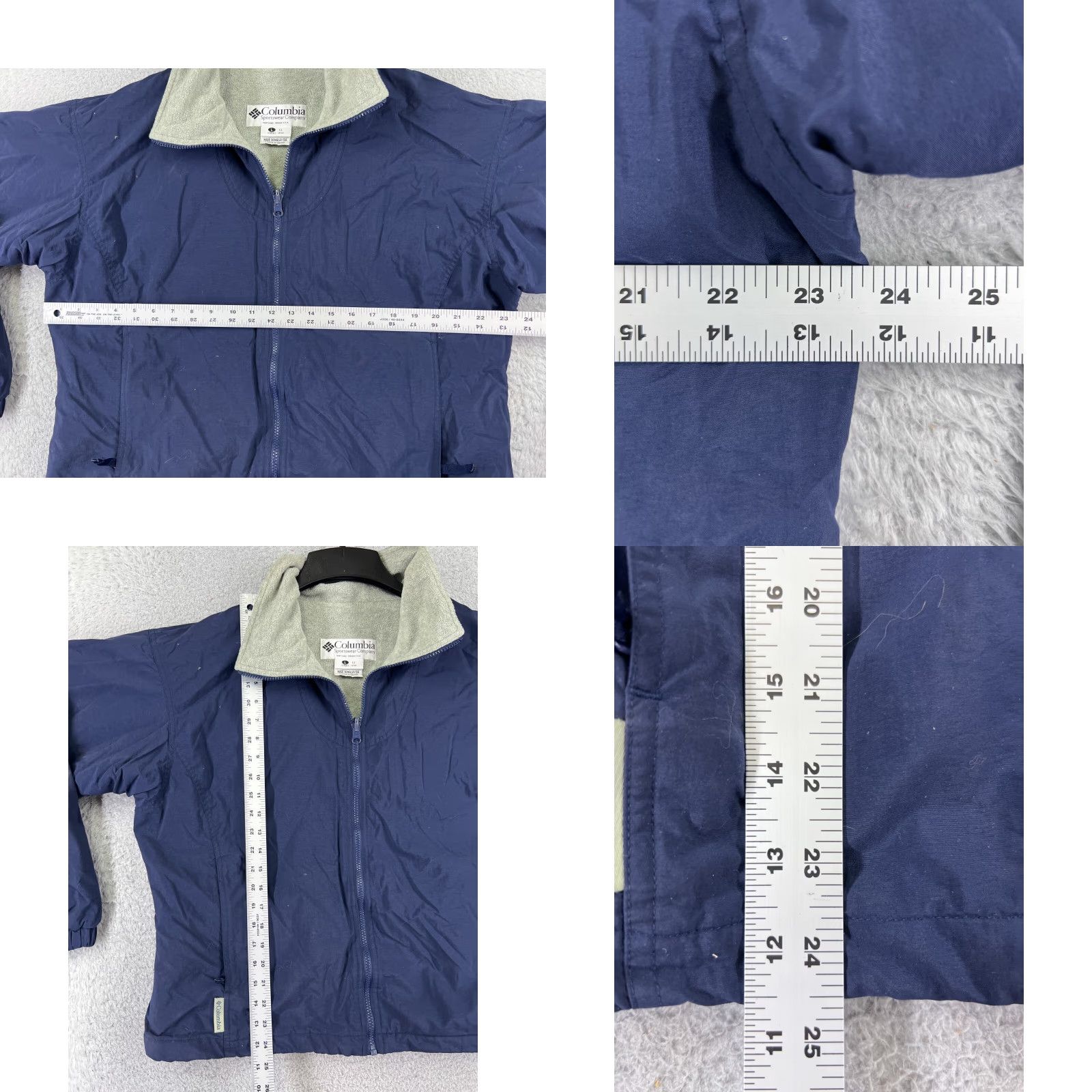 Vintage VINTAGE Columbia Jacket Women Large Blue Full Zip Mock Neck Nylon Shell Pockets Size L / US 10 / IT 46 - 8 Thumbnail