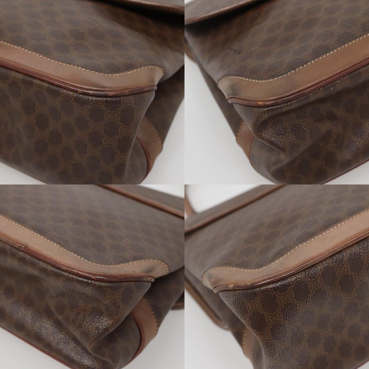 Celine CELINE Macadam Canvas Hand Bag Pvc Leather Brown Gold Size ONE SIZE - 10 Thumbnail