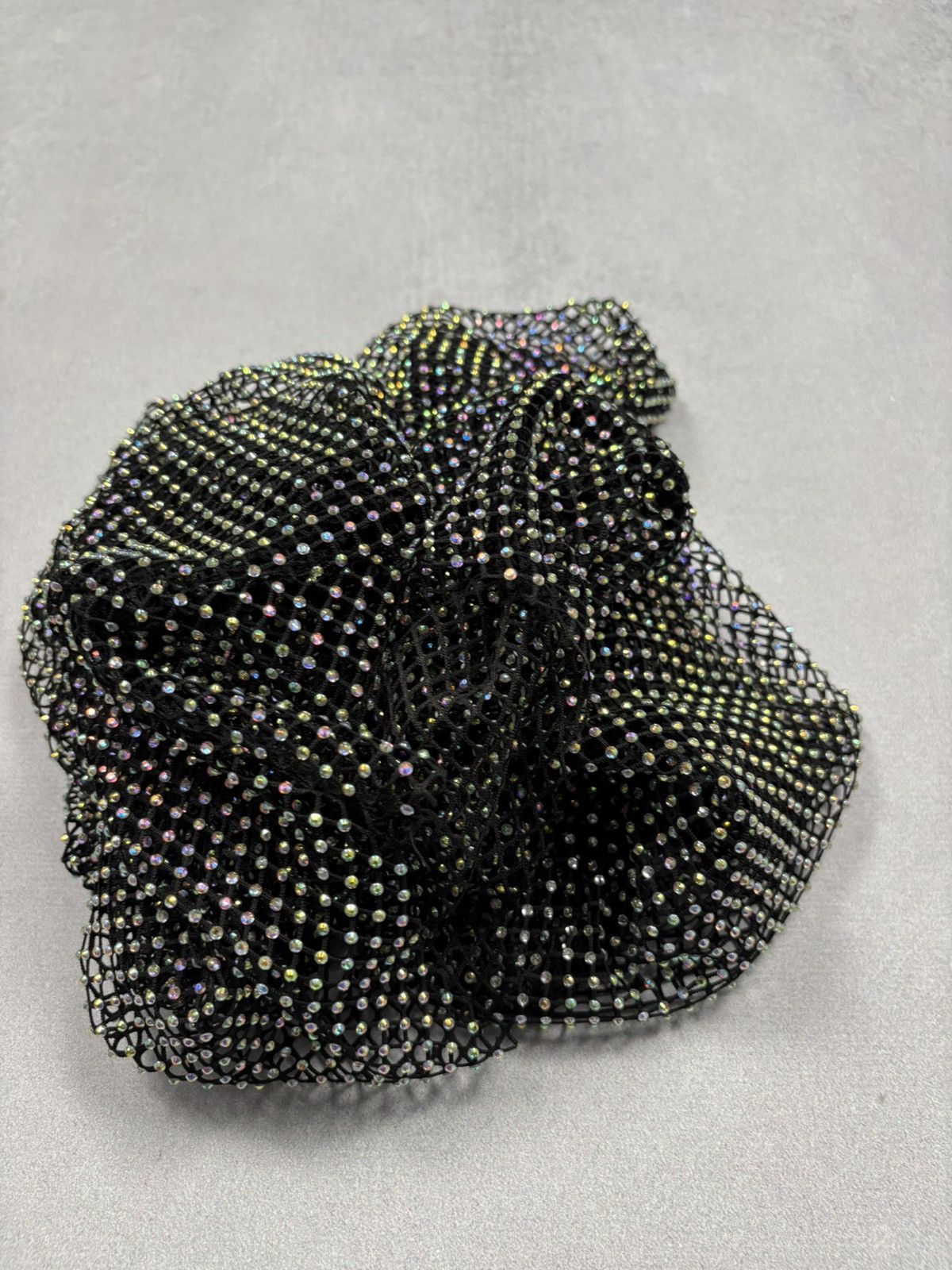Vintage Rhinestone Fishnet Mesh Top Glitter Sheer Cyber Y2K 00s Rare Size M / US 6-8 / IT 42-44 - 5 Thumbnail