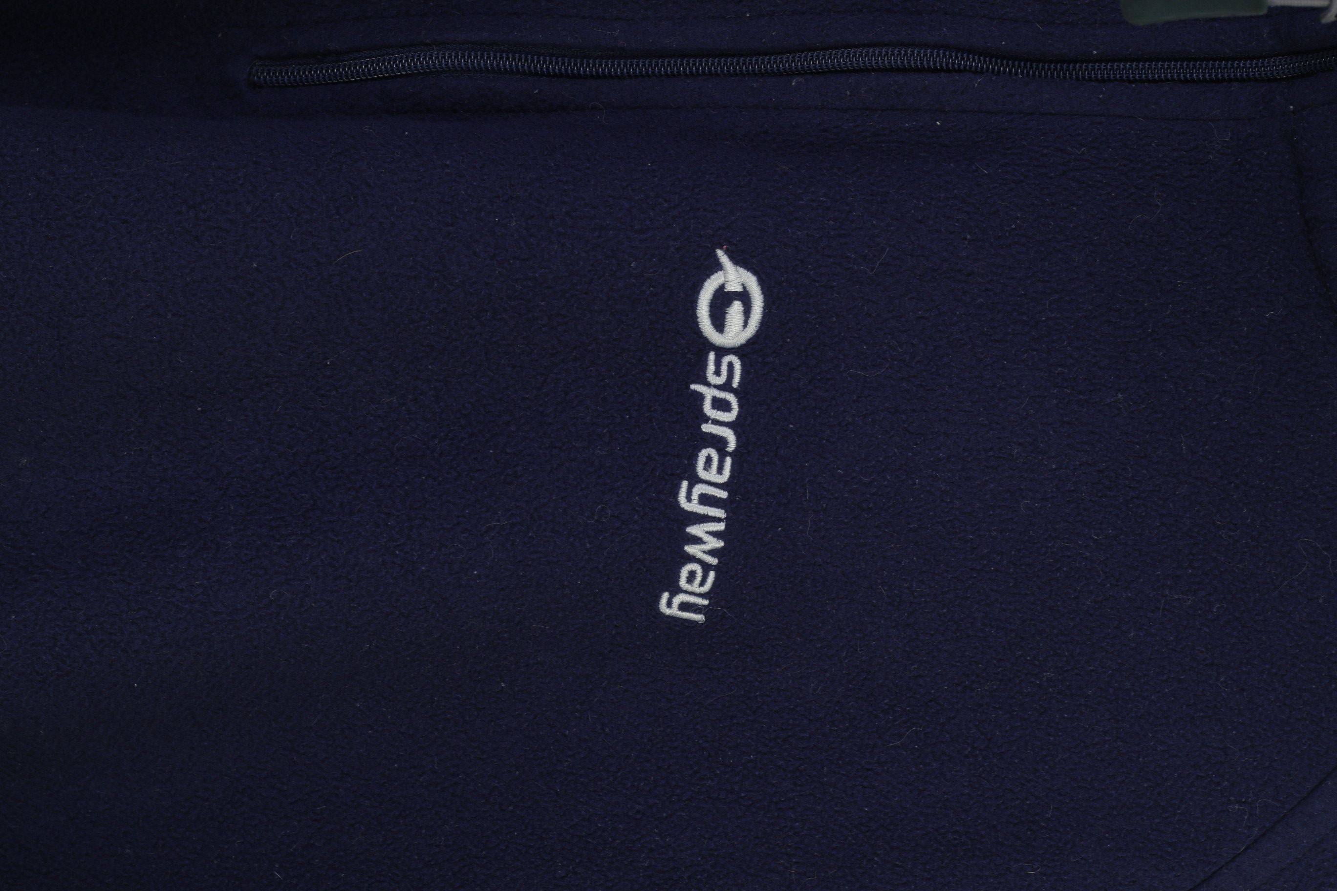 Vintage Sprayway Men L Fleece Sweatshirt Navy Zip Neck 10052 Size US L / EU 52-54 / 3 - 4 Thumbnail
