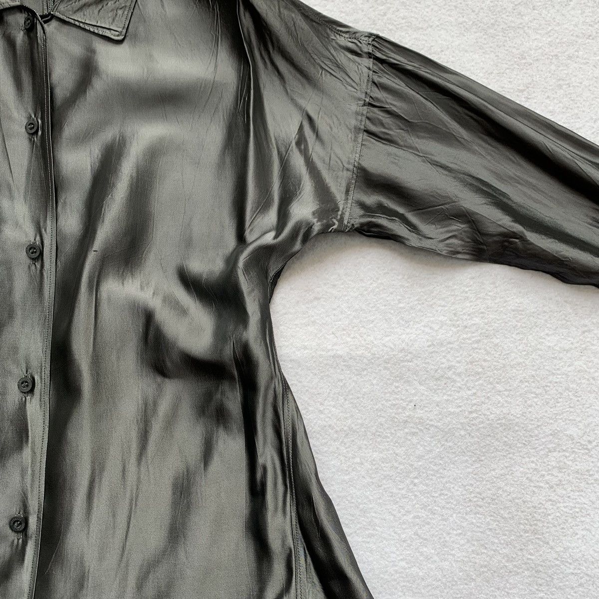 Gianfranco Ferre 1990s Gianfranco Ferre Metallic Satin Shirt Size S / US 4 / IT 40 - 6 Thumbnail
