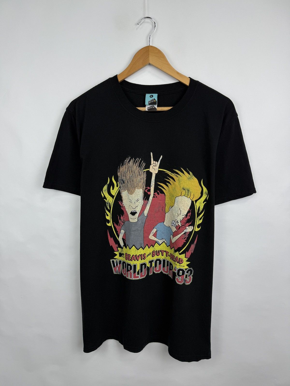 Band Tees 🤟🇺🇸 Vintage Beavis and Butthead MTV Mike Judge World Tour 93 Size US L / EU 52-54 / 3 - 3 Thumbnail