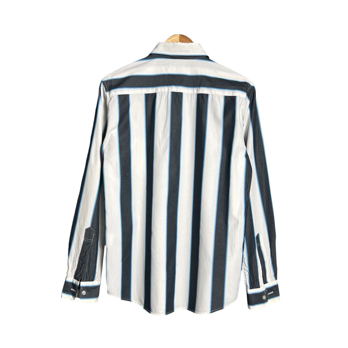 Tornado Mart Tornado Mart Block Color Button Up Shirt Size L / US 10 / IT 46 - 2 Thumbnail