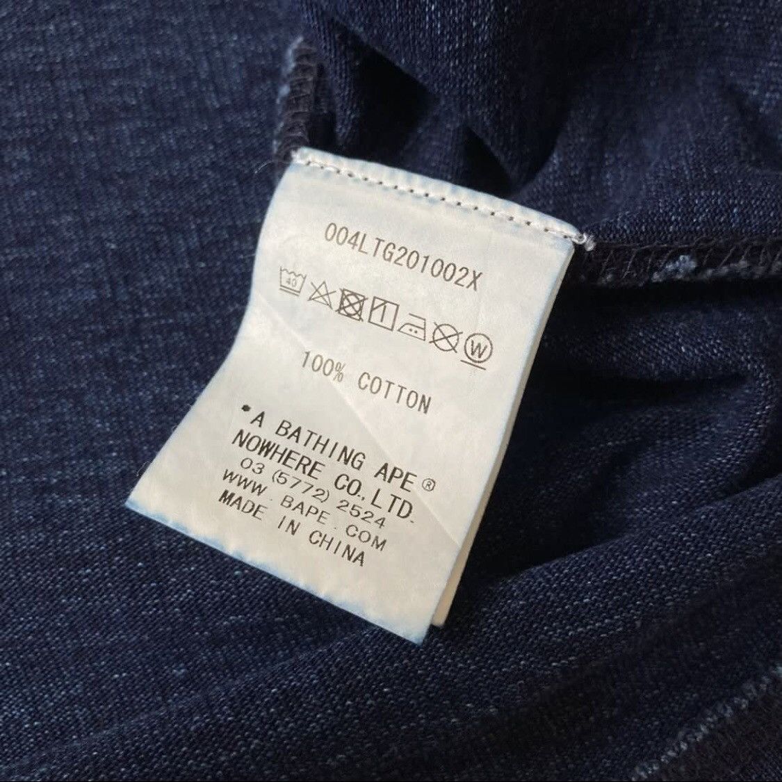 Bape Bape Pirate Store Aoyama Indigo L/S Tee Size US L / EU 52-54 / 3 - 6 Thumbnail