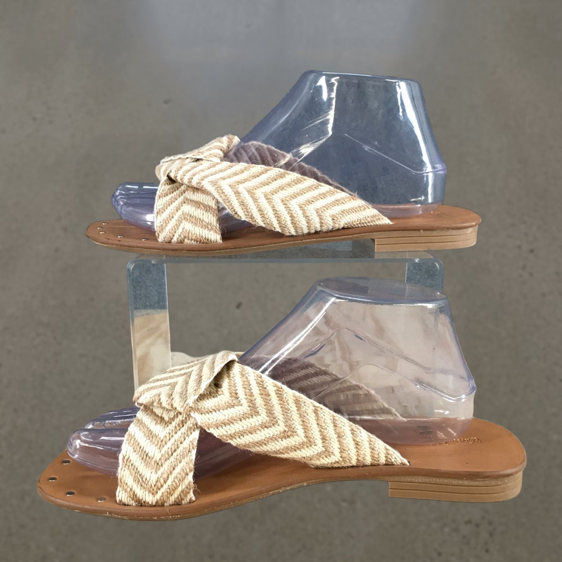 Vintage Universal Thread Sandals Womens 8 Louise Slide Tan Slip On Casual Open Toe Flats Size US 8 / IT 38 - 1 Thumbnail