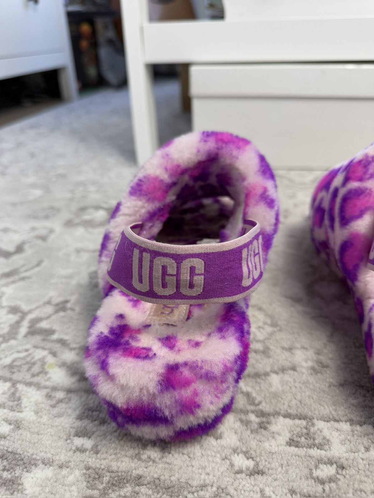 Designer × Ugg UGG pink leopard fluff yeah slippers slip ons designer y2k Size US 9 / IT 39 - 7 Thumbnail