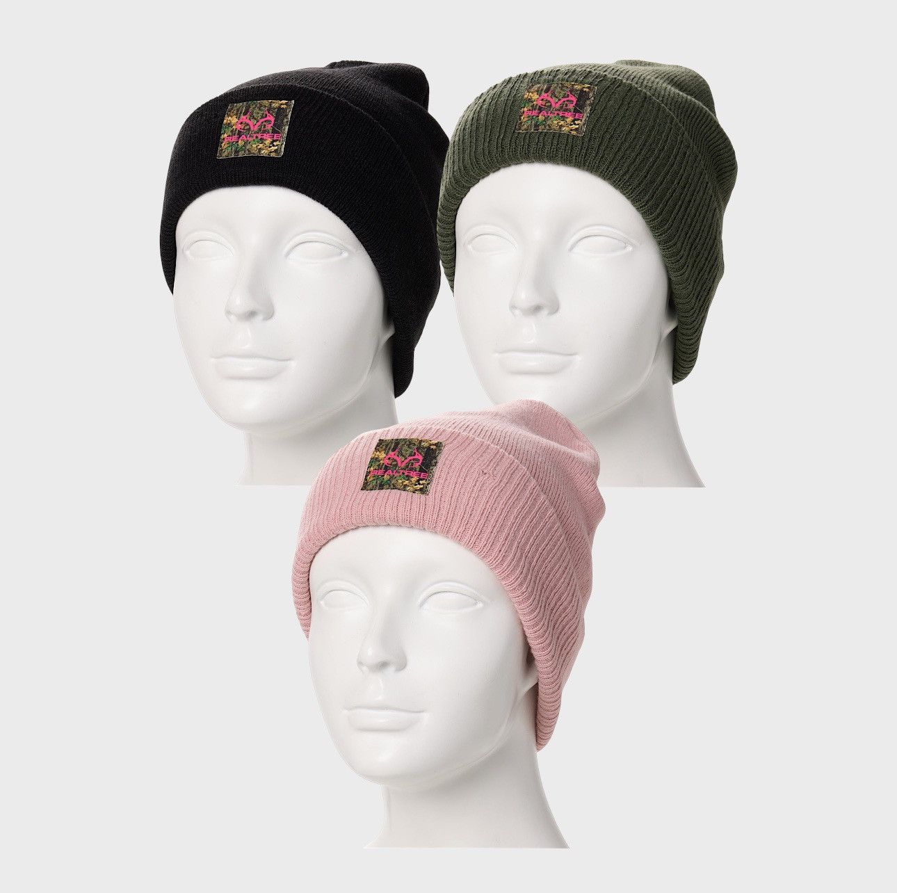 Realtree 3-Pack Real Tree Ribbed Cuff Beanie Hat Sz OS Size ONE SIZE - 2 Thumbnail