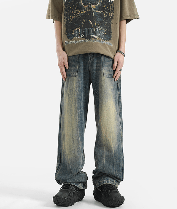 Japanese Brand × Jean American street cleanfit washed distressed flared jeans Size US 32 / EU 48 - 1 Thumbnail