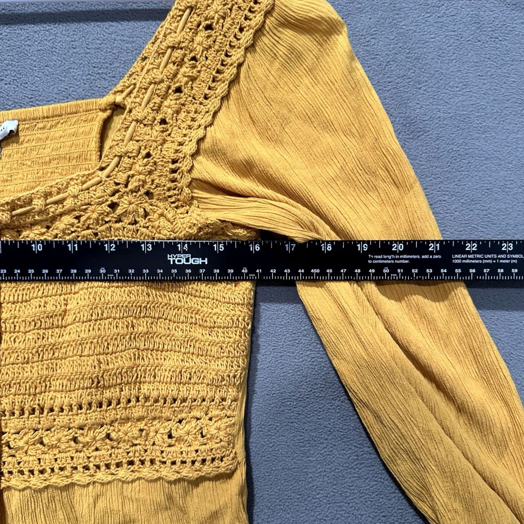 American Eagle Outfitters American Eagle Outfitters Blouse Womens M Mustard Crop Boho Peasant Crochet 3/4 Sleeve 90s Travel Vintage: No Womens Size M / US 6-8 / IT 42-44 - 7 Thumbnail