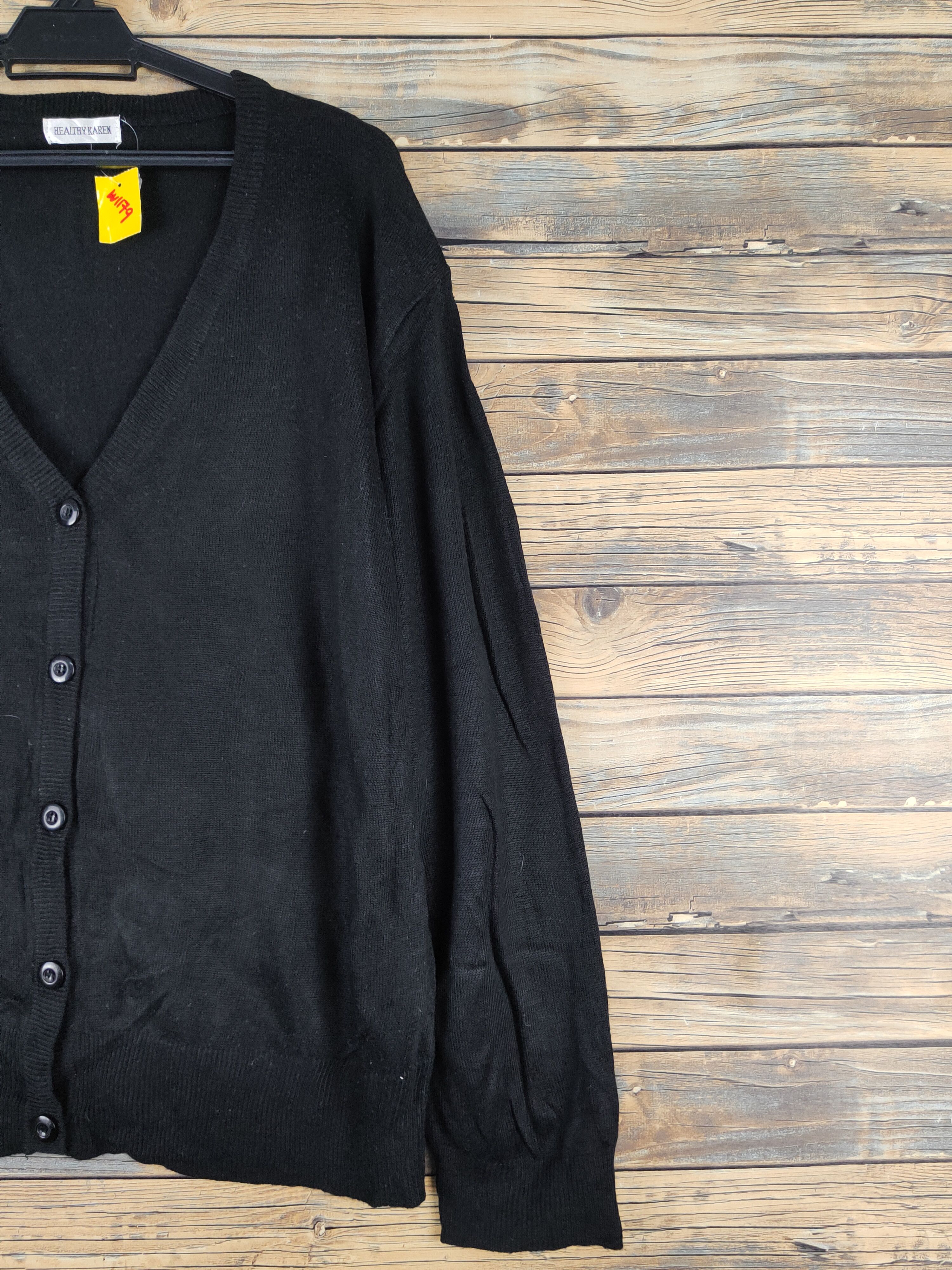 Homespun Knitwear Healthy Karen Black Knitwear Cardigan #W1179 Size US XL / EU 56 / 4 - 5 Thumbnail