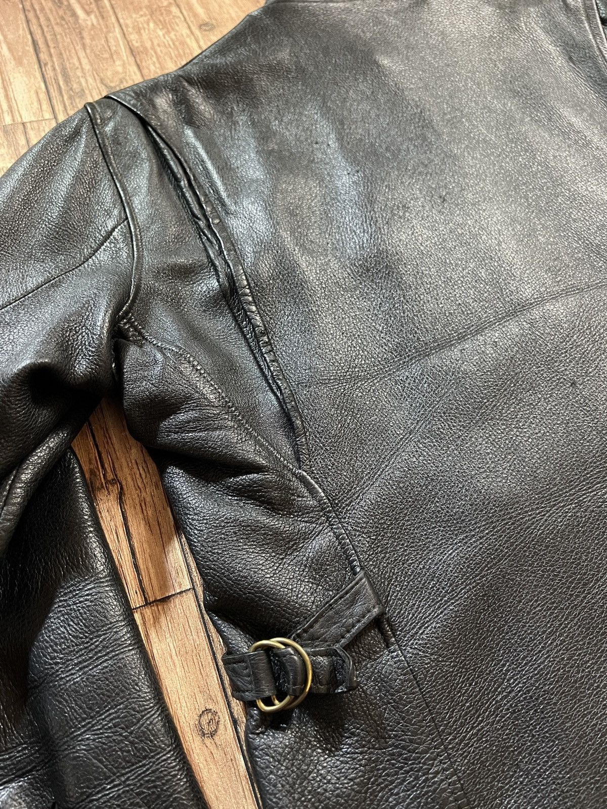 Vintage Deerskin Cafe Racer Black Motorcycle Jacket Size US L / EU 52-54 / 3 - 9 Thumbnail