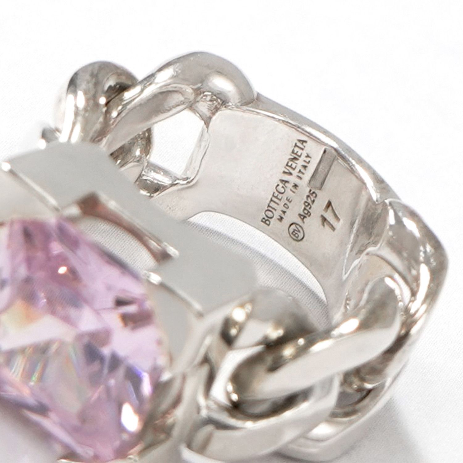 Bottega Veneta o1n1vont1124 Size: 19 / Ring in Silver/Pink Size ONE SIZE - 5 Thumbnail