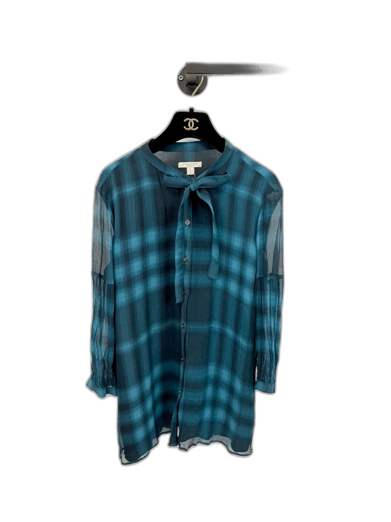 Burberry Burberry Checked Shirt Size S Blue Color Size S / US 4 / IT 40 - 1 Thumbnail