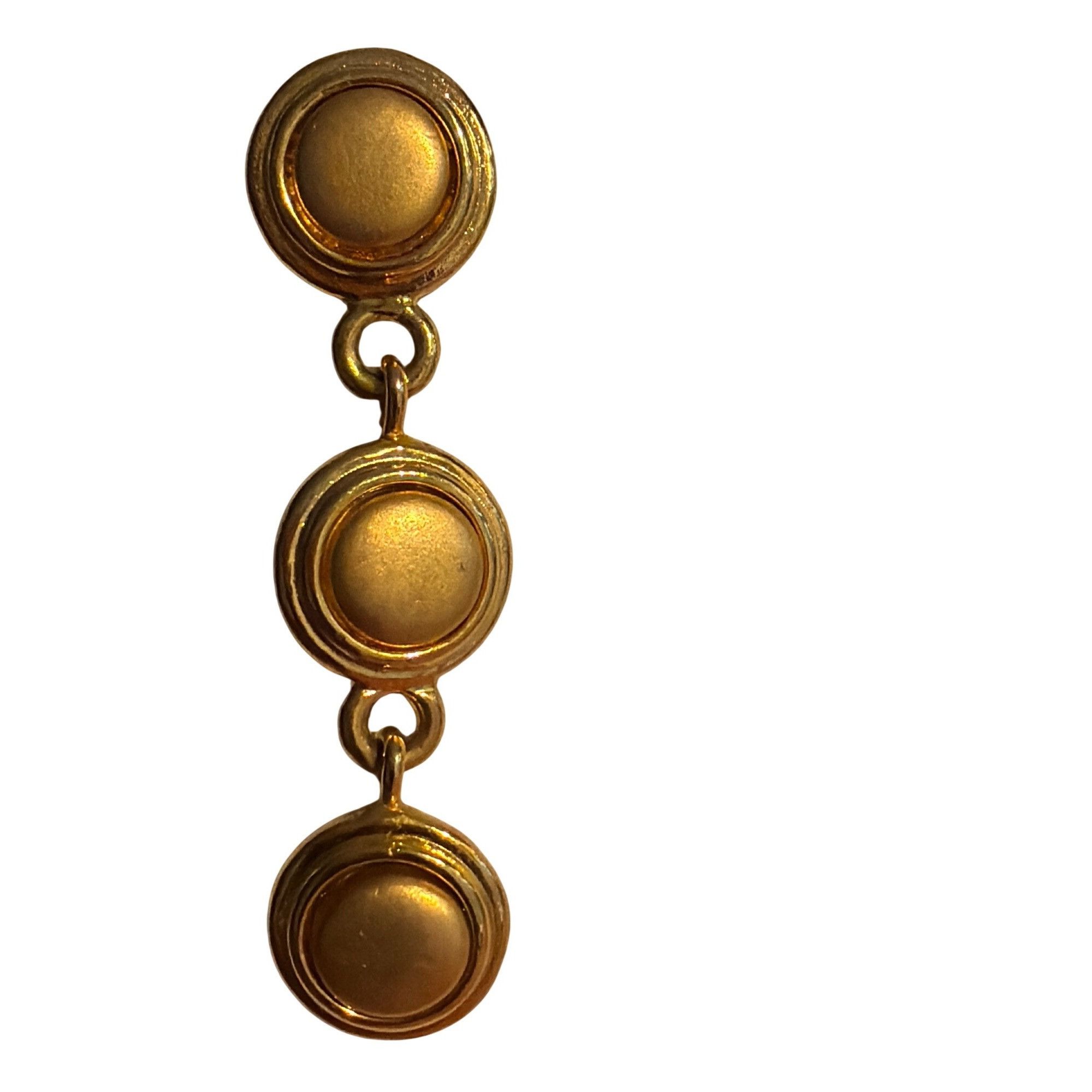 Liz Claiborne Vintage Liz Claiborne Gold Tone Dangle Earrings Circle Pierc Size ONE SIZE - 2 Thumbnail