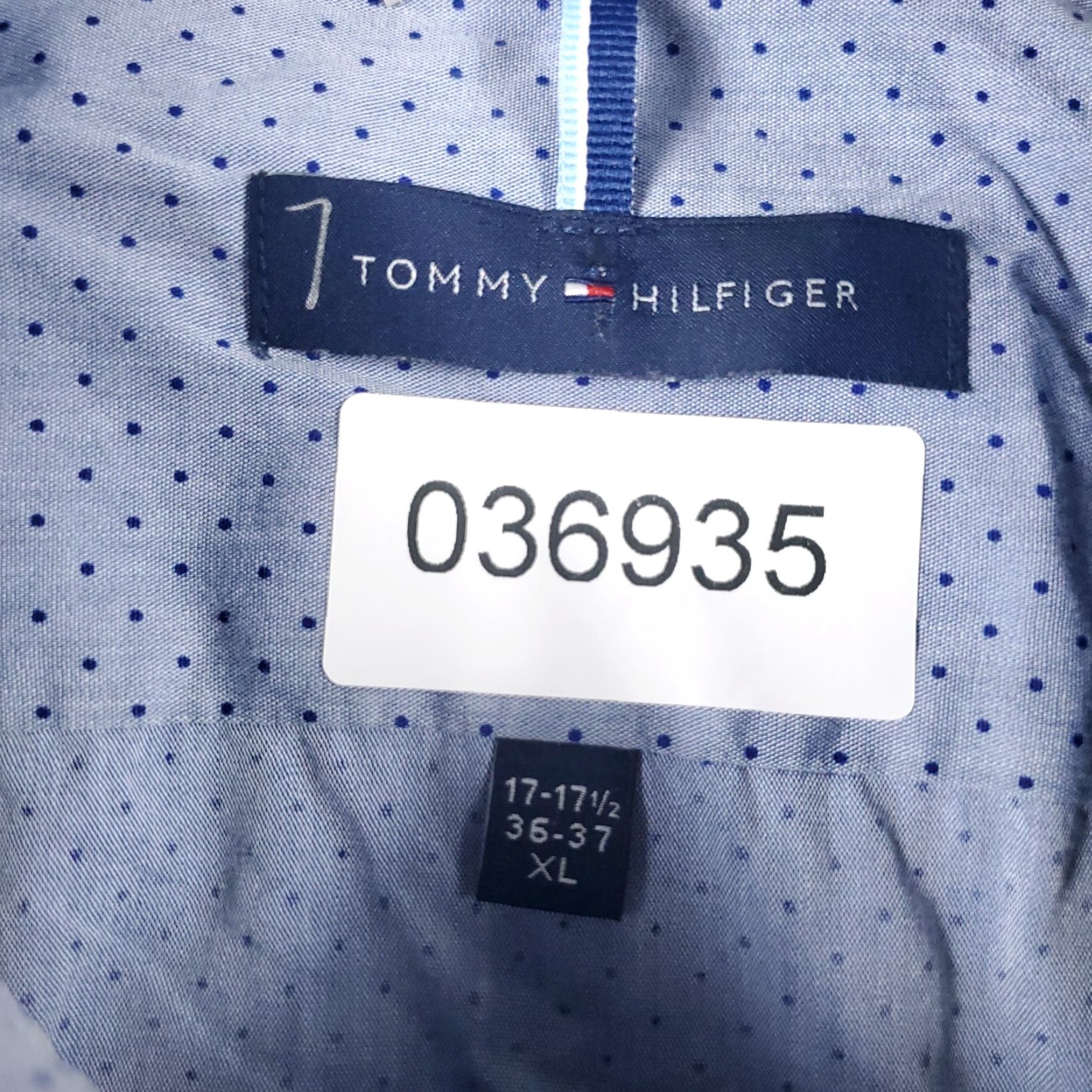 Tommy Hilfiger VINTAGE Tommy Hilfiger Shirt Mens XL Blue Polka Dot Button-Up Long Sleeve casual business formal Size US XL / EU 56 / 4 - 7 Thumbnail