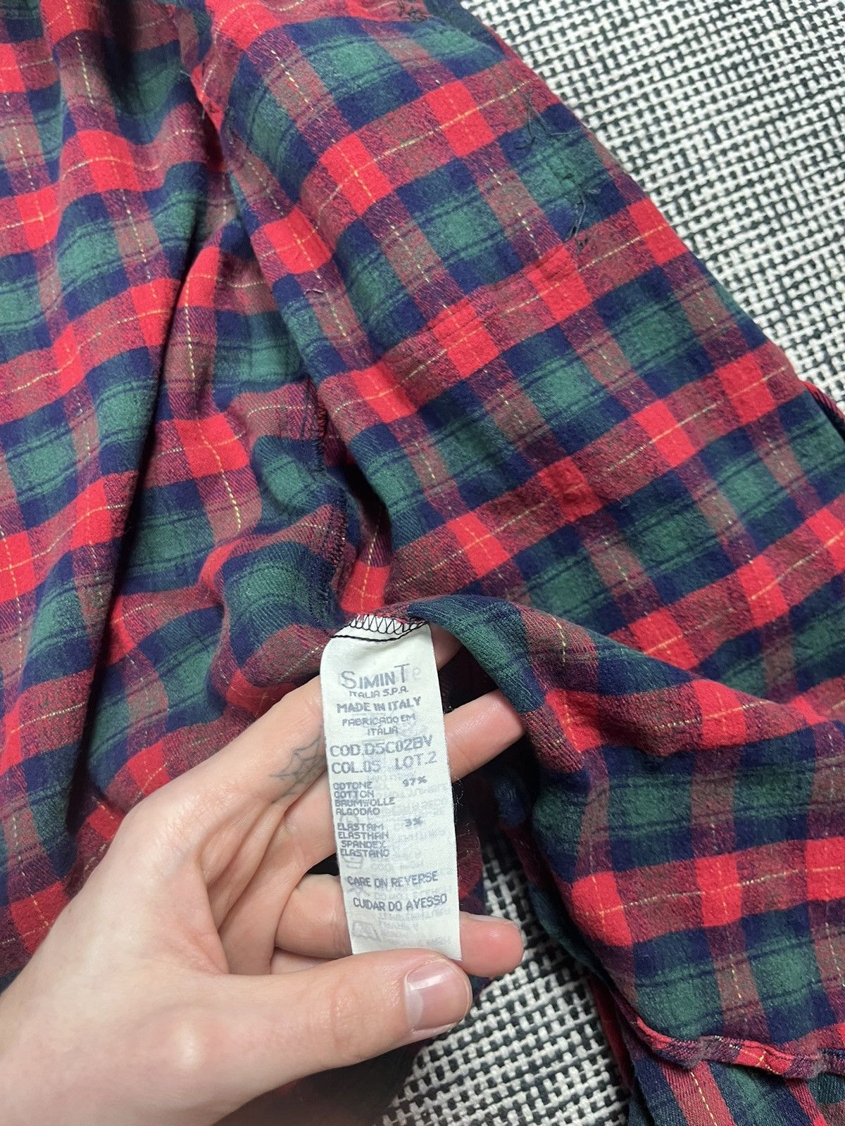 Armani × Giorgio Armani × Vintage vintage 80s/90s Armani jeans tartan plaid button up shirt Size L / US 10 / IT 46 - 6 Thumbnail