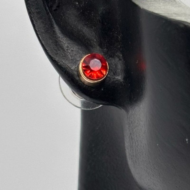Other Gold & Red Crystal Earrings Size ONE SIZE - 1 Thumbnail