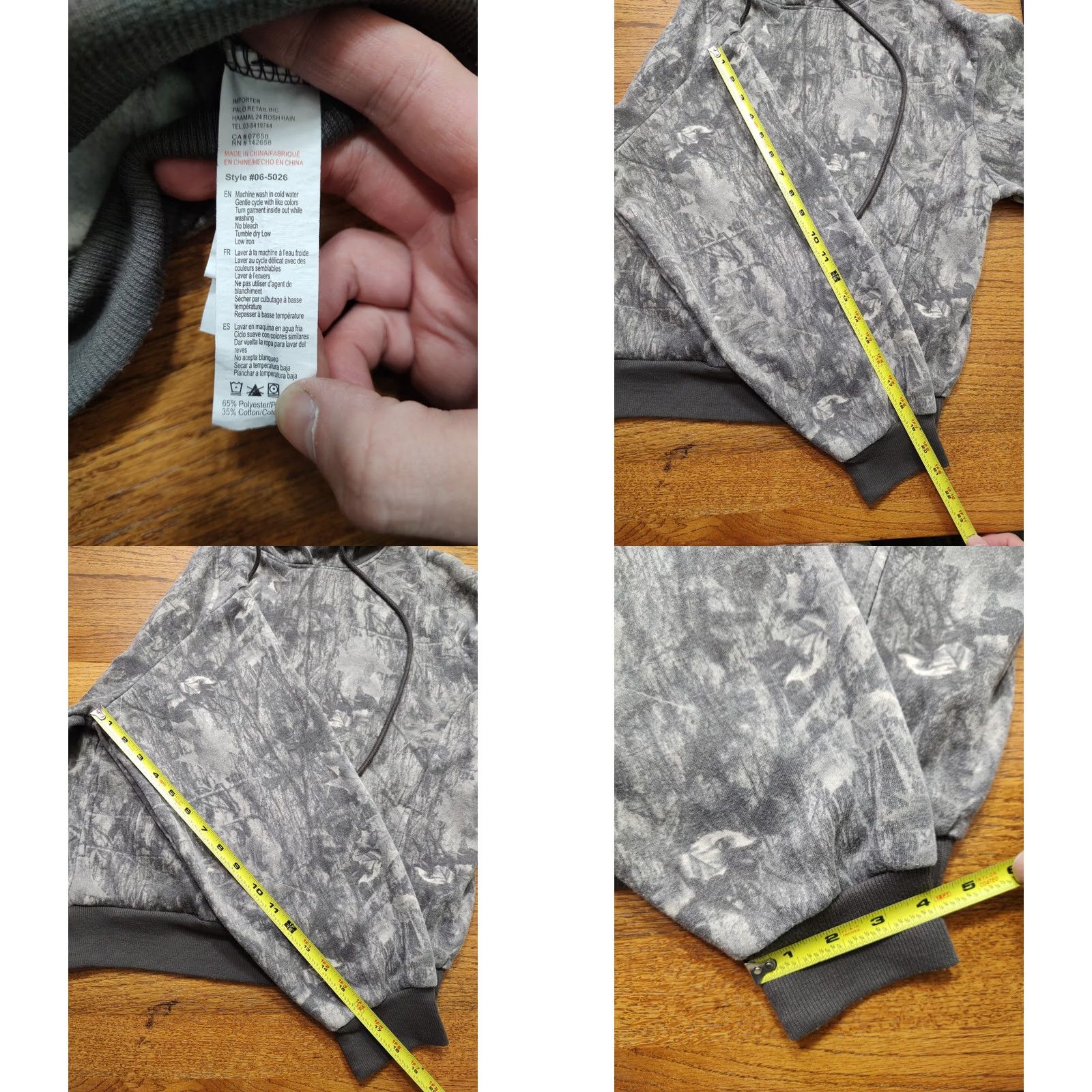 Vintage SWS Athletics Hoodie Gray Camouflage Womens S Small 90s Grunge Outdoor Pullover Hoodie, Activewear, Drawstring End Missing Size S / US 4 / IT 40 - 8 Thumbnail