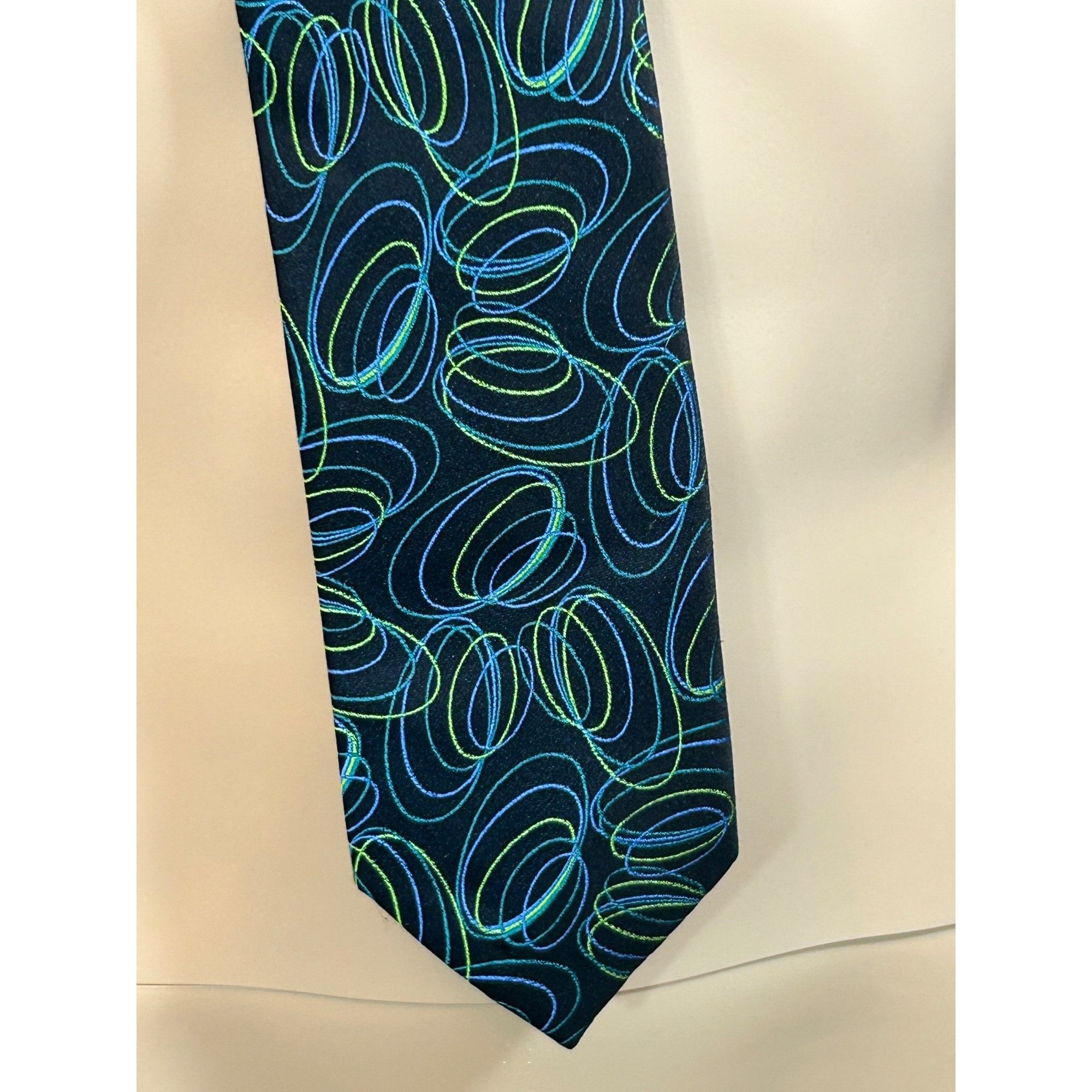 Other Vintage ‘90’s Abstract Silk Tie Beau Brummel SoHo Handmade N Size ONE SIZE - 10 Thumbnail