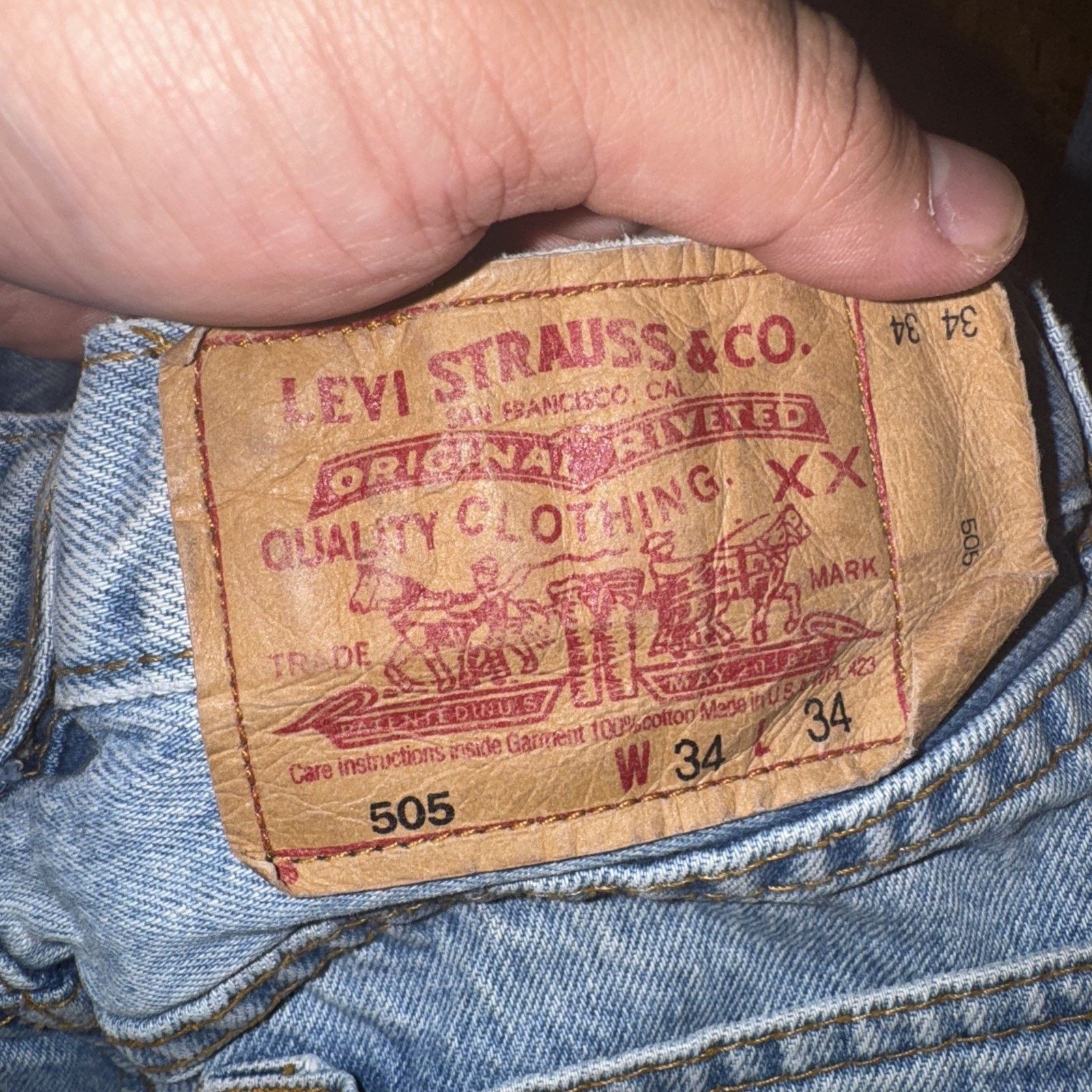 Levi's × Vintage Vintage 90s Levi’s 505 Regular Fit Jeans 32x30 Made In USA Size US 32 / EU 48 - 8 Thumbnail