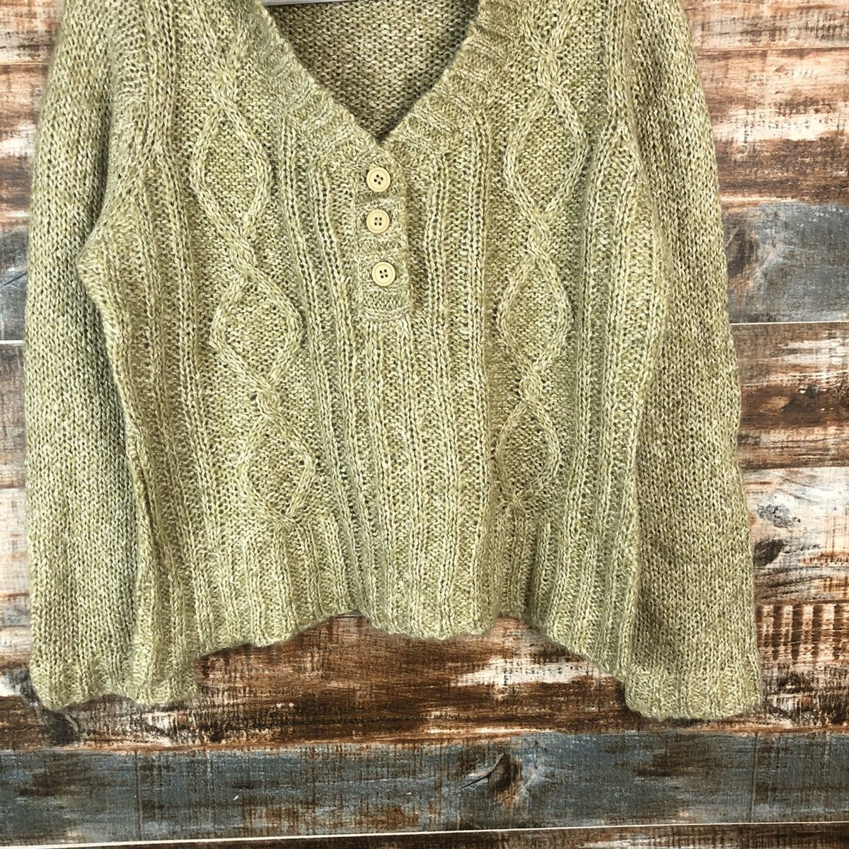 Homespun Knitwear × Japanese Brand L& Beautiful Green Knitwear vintage #A2060 Size M / US 6-8 / IT 42-44 - 6 Thumbnail
