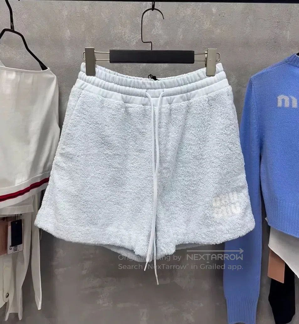 Miu Miu MIU MIU Logo Embroidered Elastic Waist Shorts. Size 39" - 1 Thumbnail