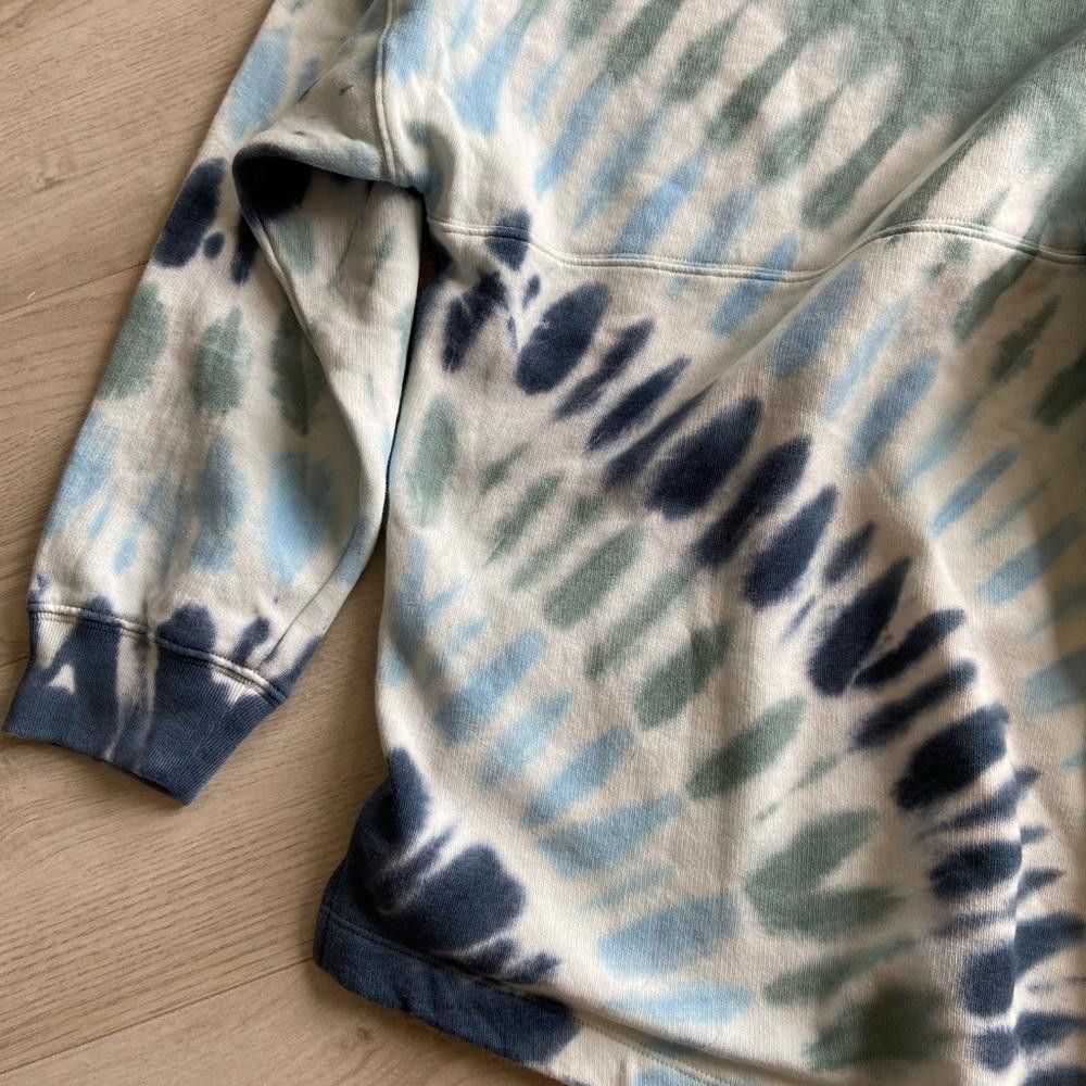 Designer Victoria's Secret Green Blue Tie Dye Pullover Crew Sweater Size M / US 6-8 / IT 42-44 - 4 Thumbnail